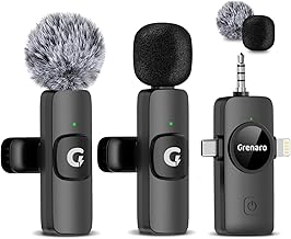 GRENARO Wireless Mic for Youtubers, 3 in 1 Wireless Microphone for iPhone/Android/DSLR Camera/USB-C Plug/iPad, Noise Cancellation Mic for Youtubers, Video Recording, Streaming, 50M Range