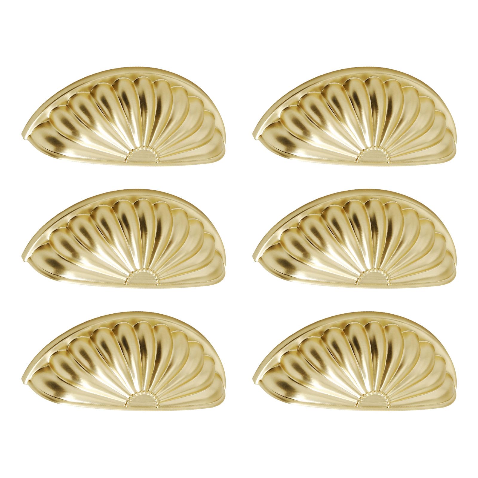 Msioytog 6Pcs Drawer Pulls Zincs Alloy Dressers Knob Cupboard Handle Modern Furniture Handle Shell Shape Bedside Cabinet Pull Pulls