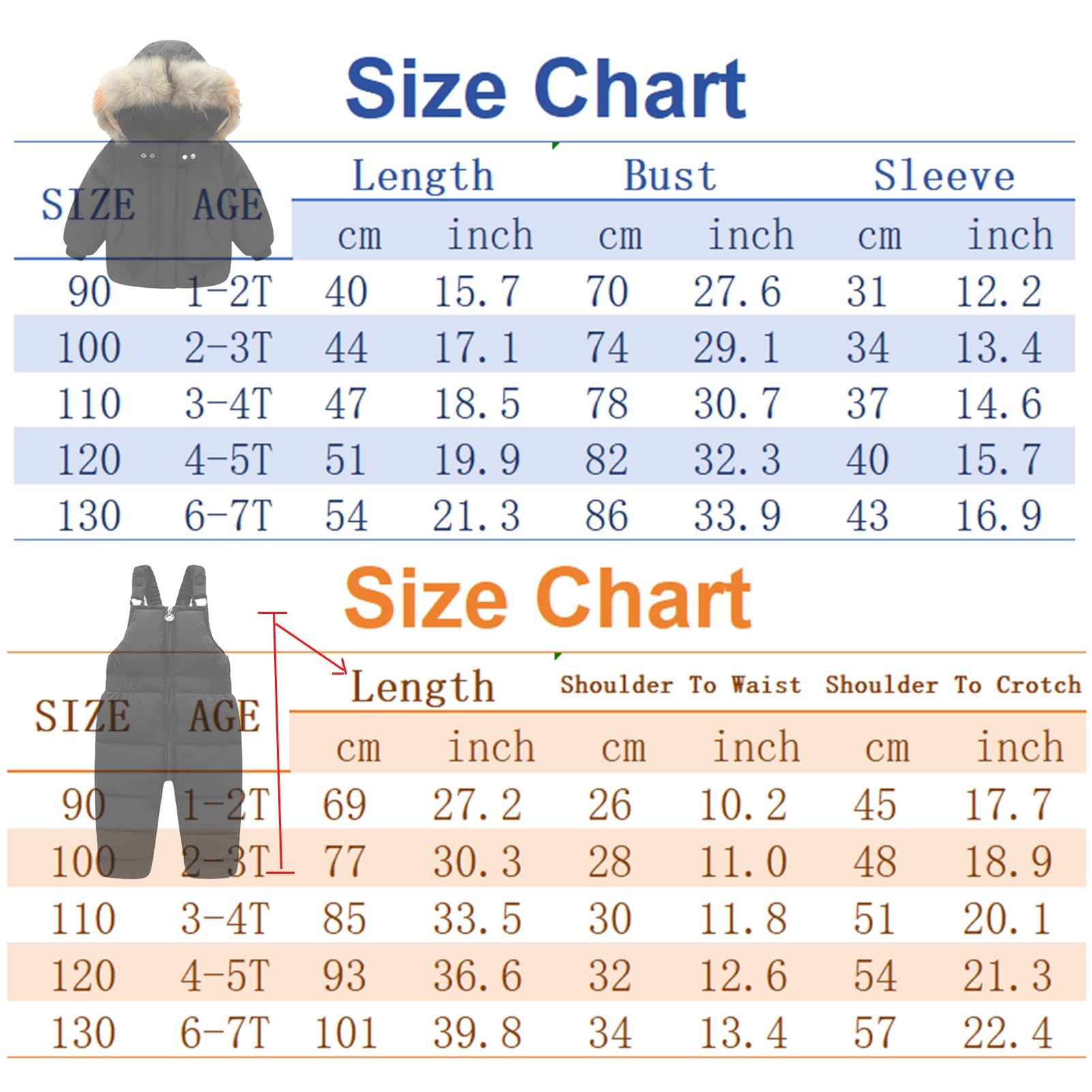 MEGXON Cappotto Invernale Bambina for Ragazzi Ragazze Cerniera Giacca Autunnale Calda Spessa Capispalla Neve Bambini (Color : B, Size : 100)