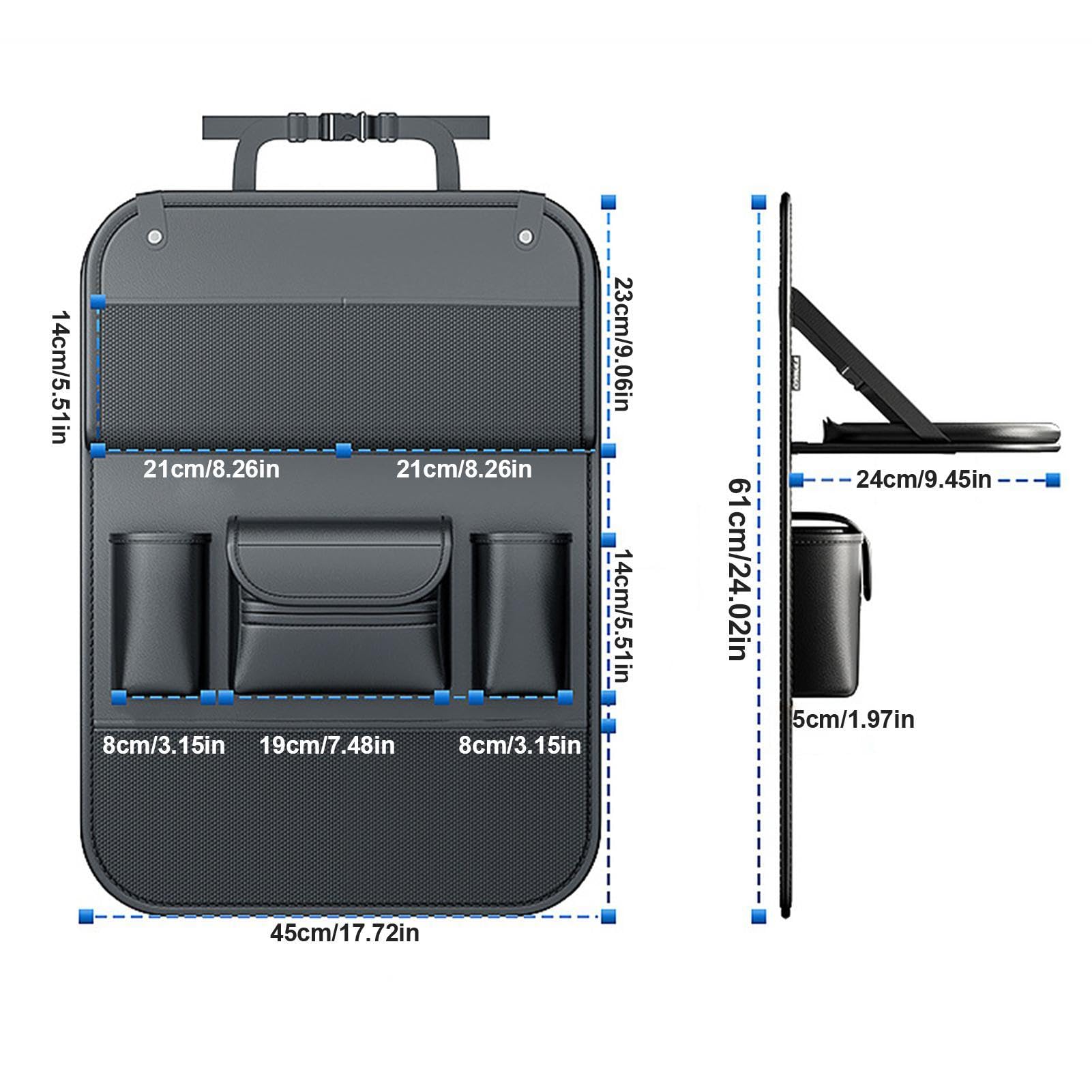 Organizadores del asiento trasero del coche,organizador del respaldo del | asiento del coche - Organizadores de asiento Organizadores de asiento trasero de PU - Mesa de bandeja de asiento de coche