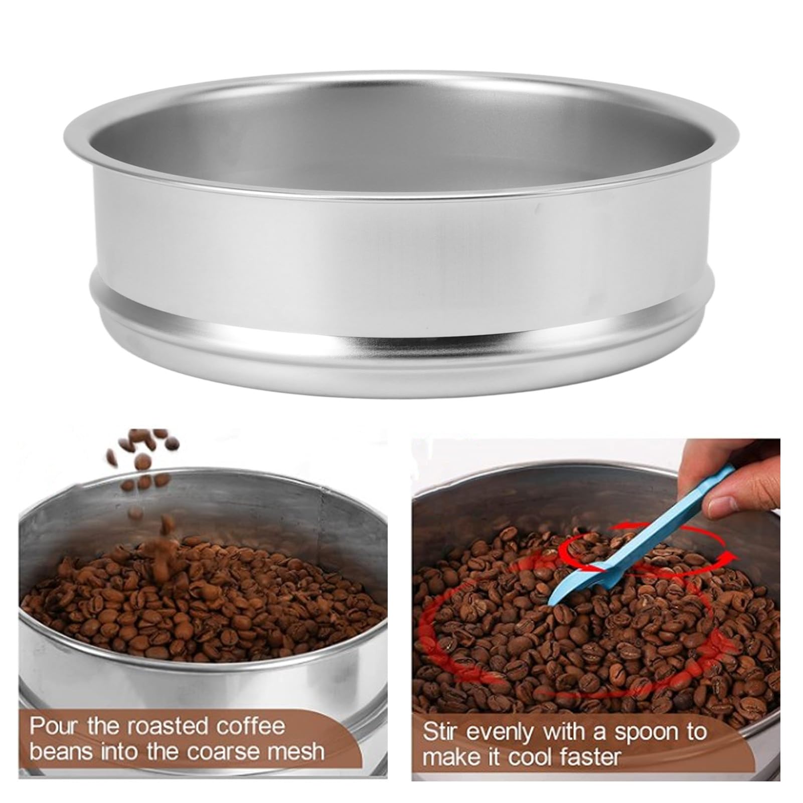 Enfriador De Granos De Café, Enfriador De Pantalla De Granos De Café Placa De Enfriamiento Ducha Malla Gruesa Componentes De La Máquina Para Hornear Doméstica De 5 Mm, Máquina De Enfriamiento Para Tos