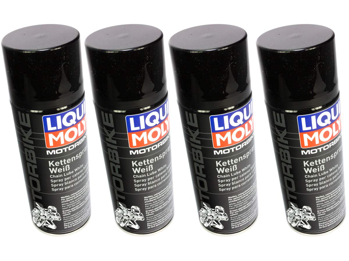 LIQUI MOLY Motorbike Kettenspray weiß 4 Stück á 400 ml