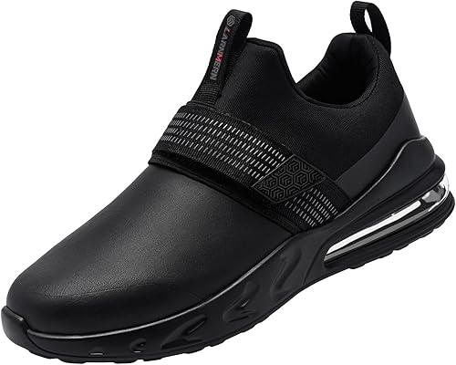 LARNMERN Zapatos de Trabajo Antideslizantes para Mujer, Zapatos de Servicio de Alimentos, Cocina, Chef, Impermeables, de Slip On, para Restaurante