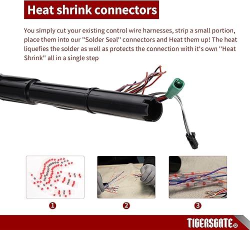 Miniatura 2 de "TIGERSGATE PRE-WIRED 12" Rise Road Glide Ape Hanger 1 14" Fat Manillares para Harley Road Glide 2008-2013 (negro)