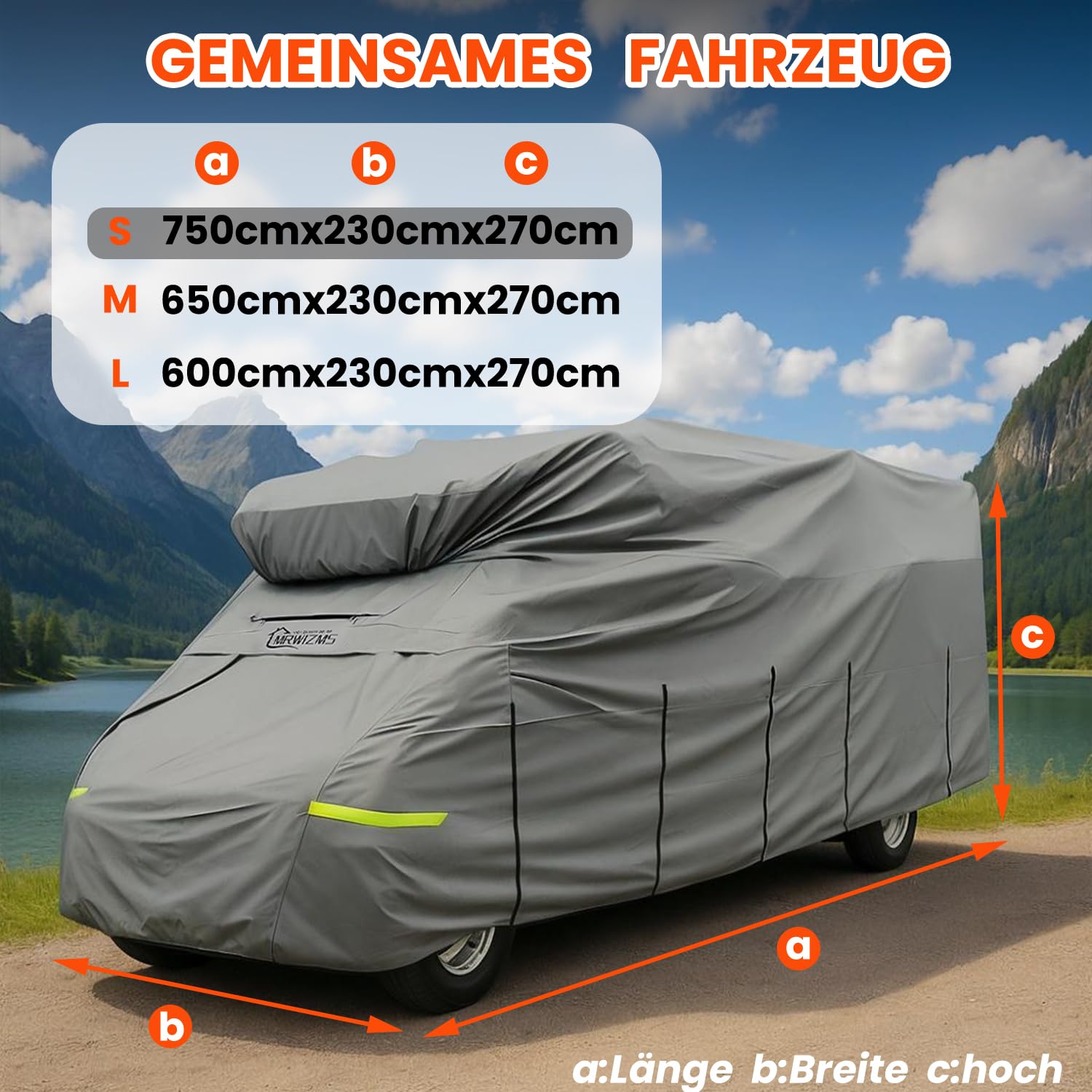 Wohnwagen Abdeckung, Wohnwagen Schutzhülle: Hochwertige, langlebige und verschleißfeste Wohnwagen Abdeckplane bieten soliden Schutz für Ihren Wohnwagen. leicht zu montieren und zu entfernen.