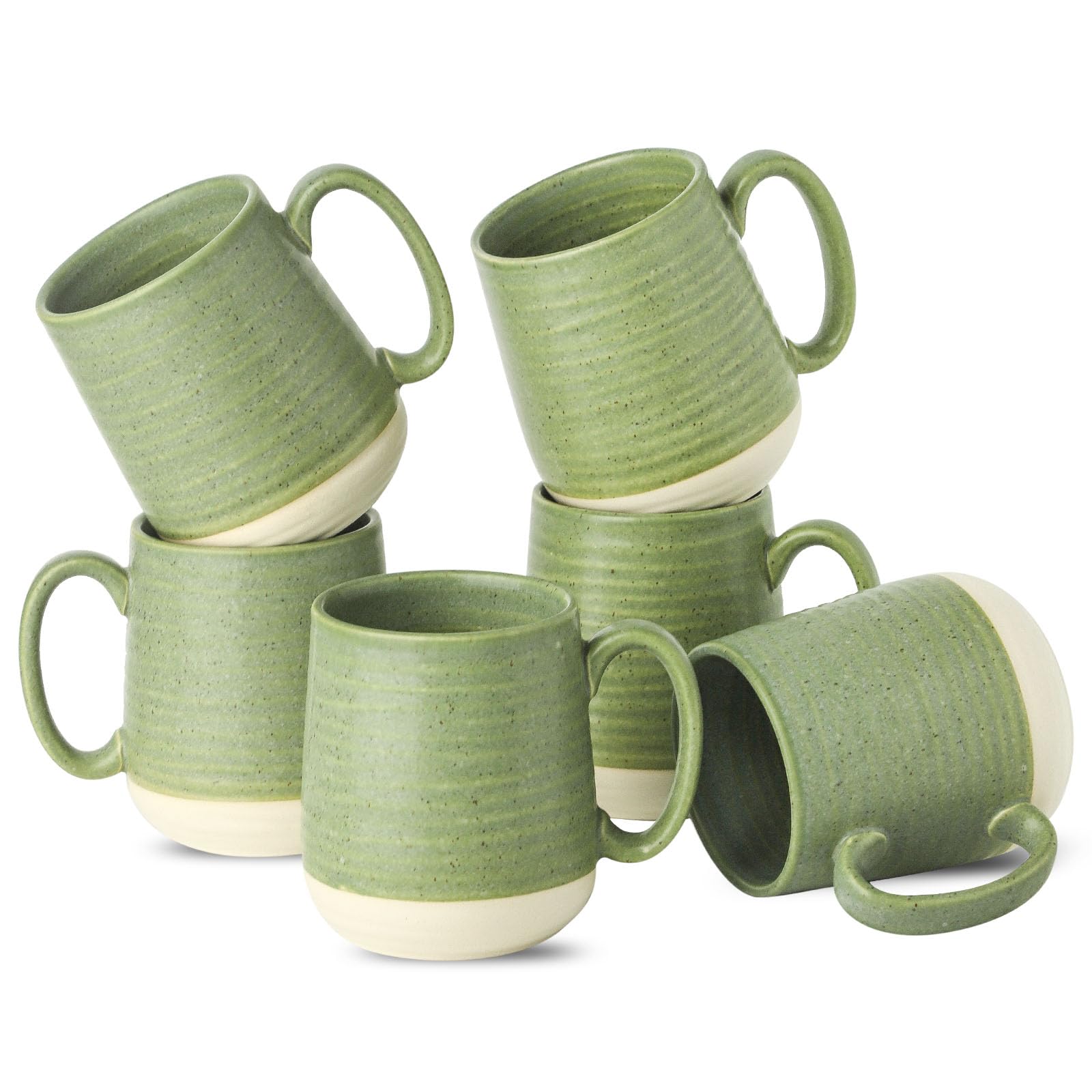 Hasense Stoneware Coffee Mugs Set of 6