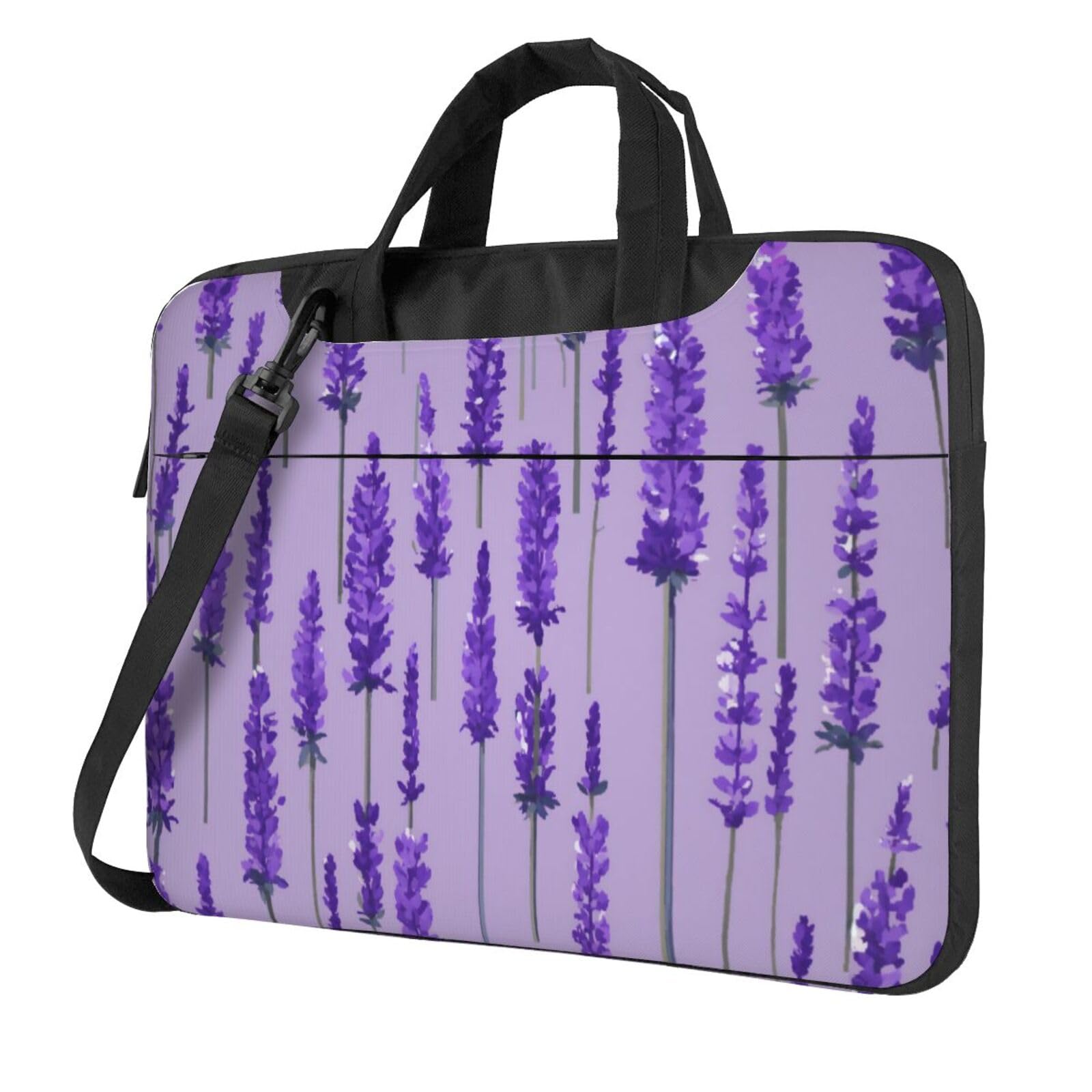 Bolsa de hombro con estampado de lavanda para laptop de 13 14 15.6 pulgadas 8