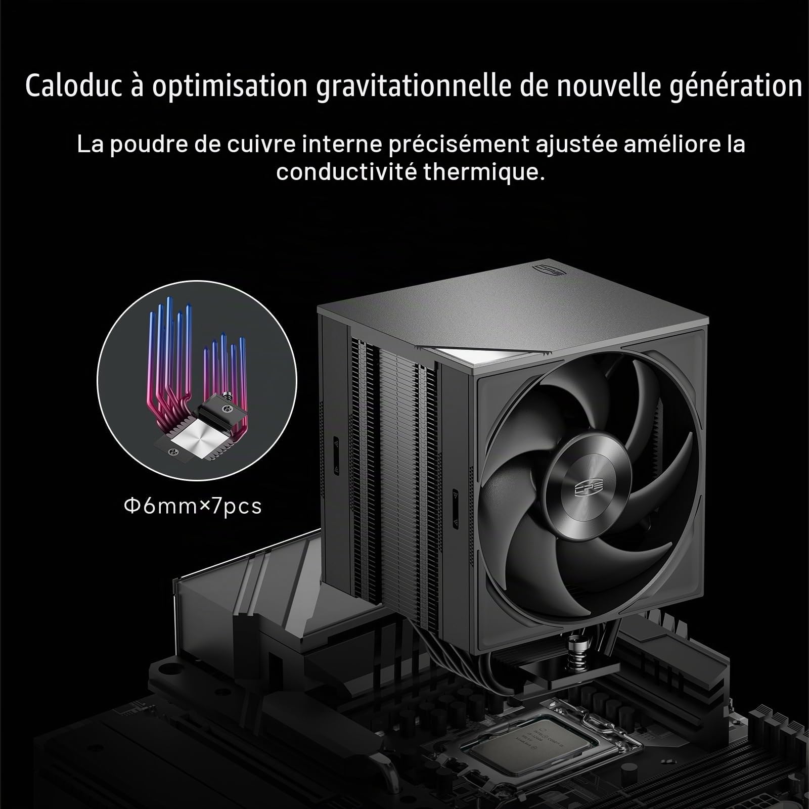 PCCOOLER RZ700D Refroidisseur CPU TDP 270W, 7 Heatpipes