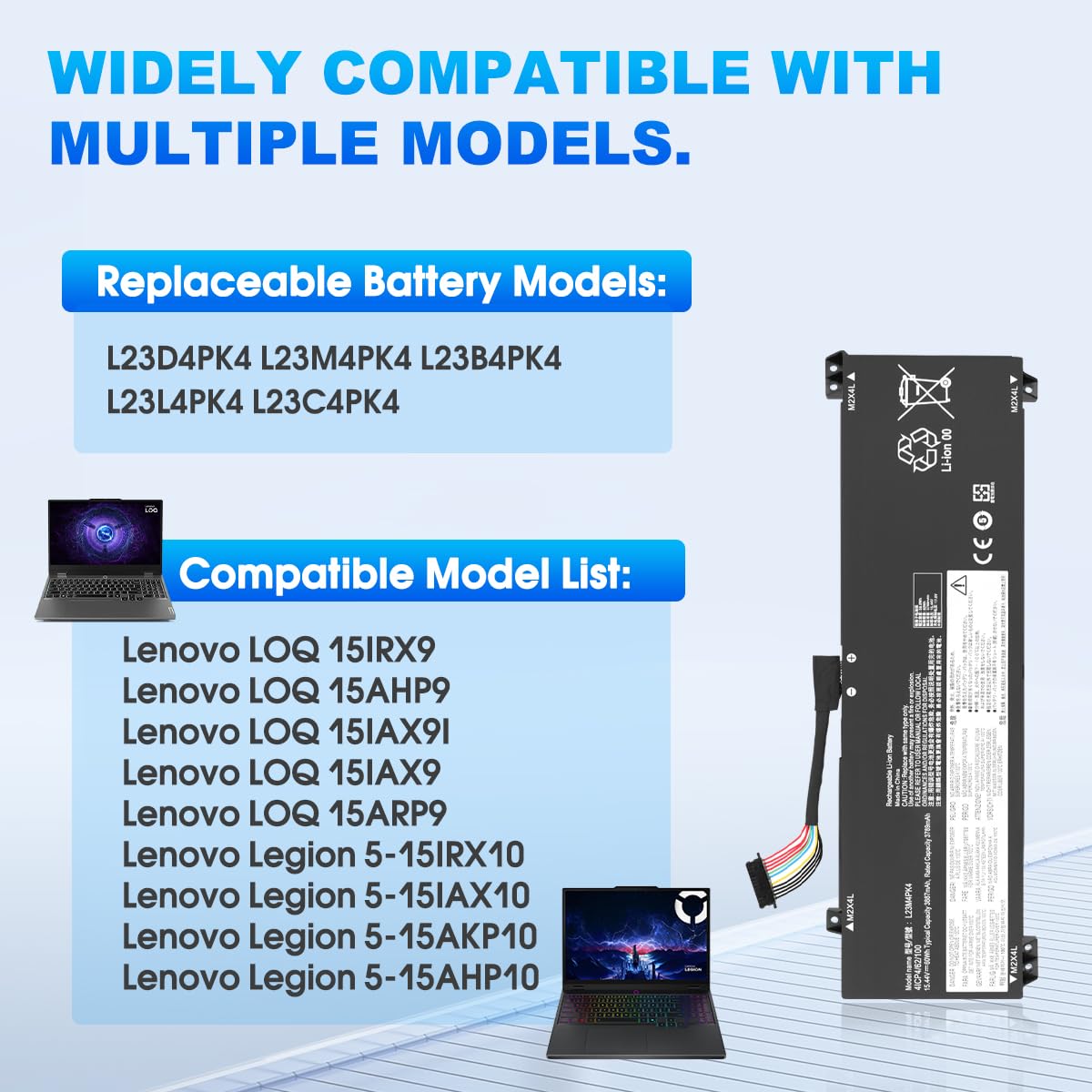 L23D4PK4 L23M4PK4 Laptop-Batterie pour Lenovo LOQ 15ARP9 15IRX9 15IAX9