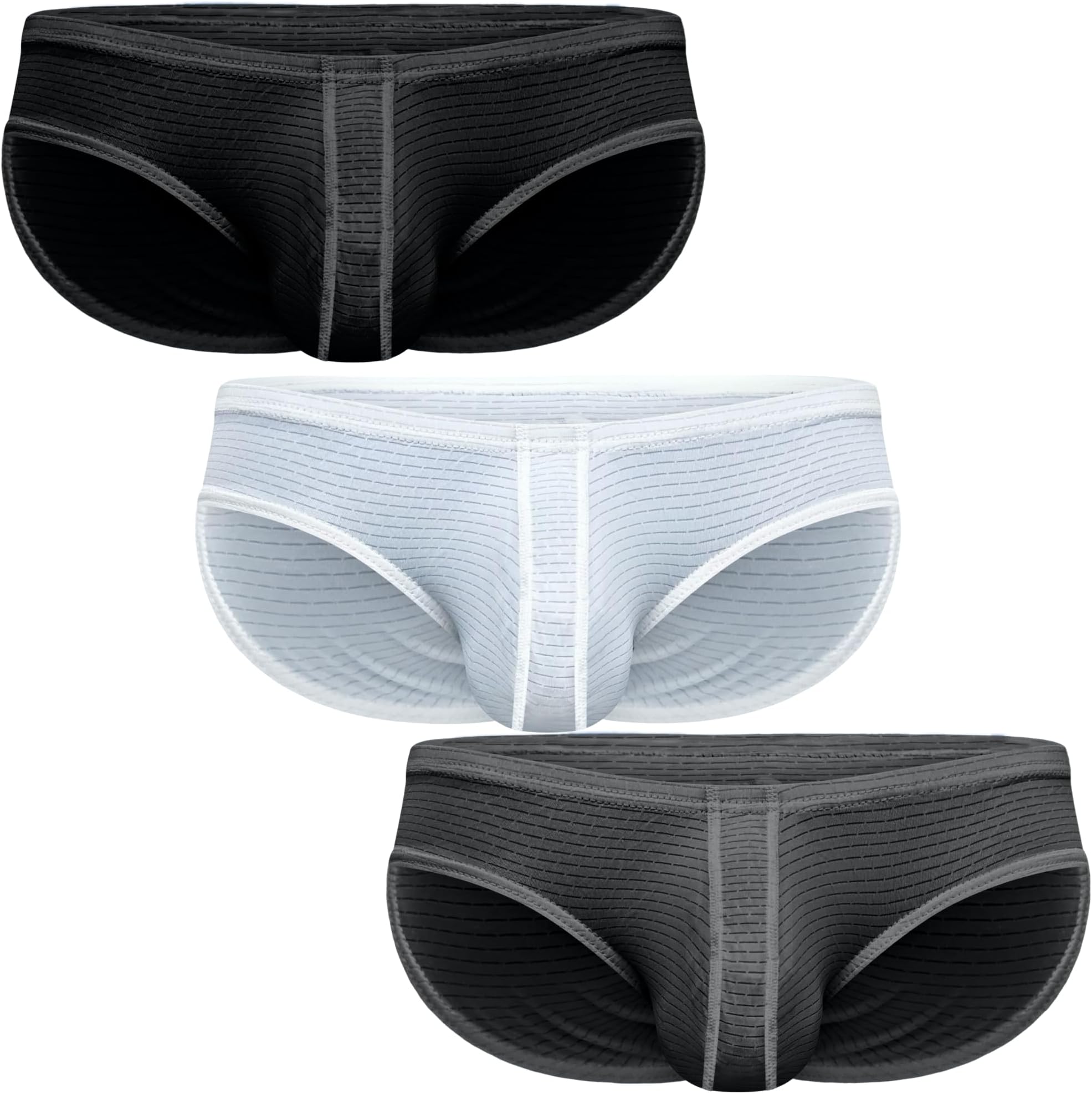 Real Men Ares-Accent Low Rise Bikini Briefs 1-3-6-Pack with ABCD Pouch XS-5XL