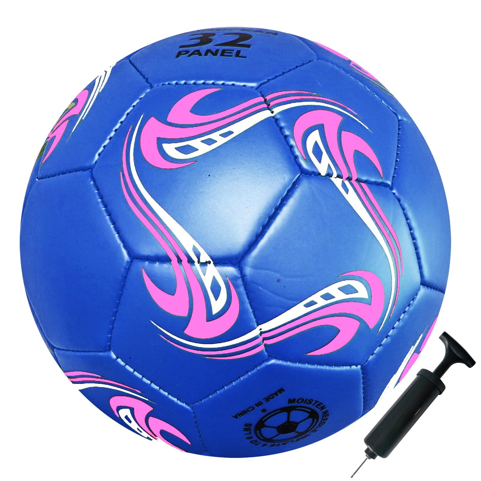 ABAJI Fußballball, Größe 3, 4, 5, Übungsbälle, Geschenk, dickeres Leder, explodiert, für drinnen und draußen, mit Pumpnadel