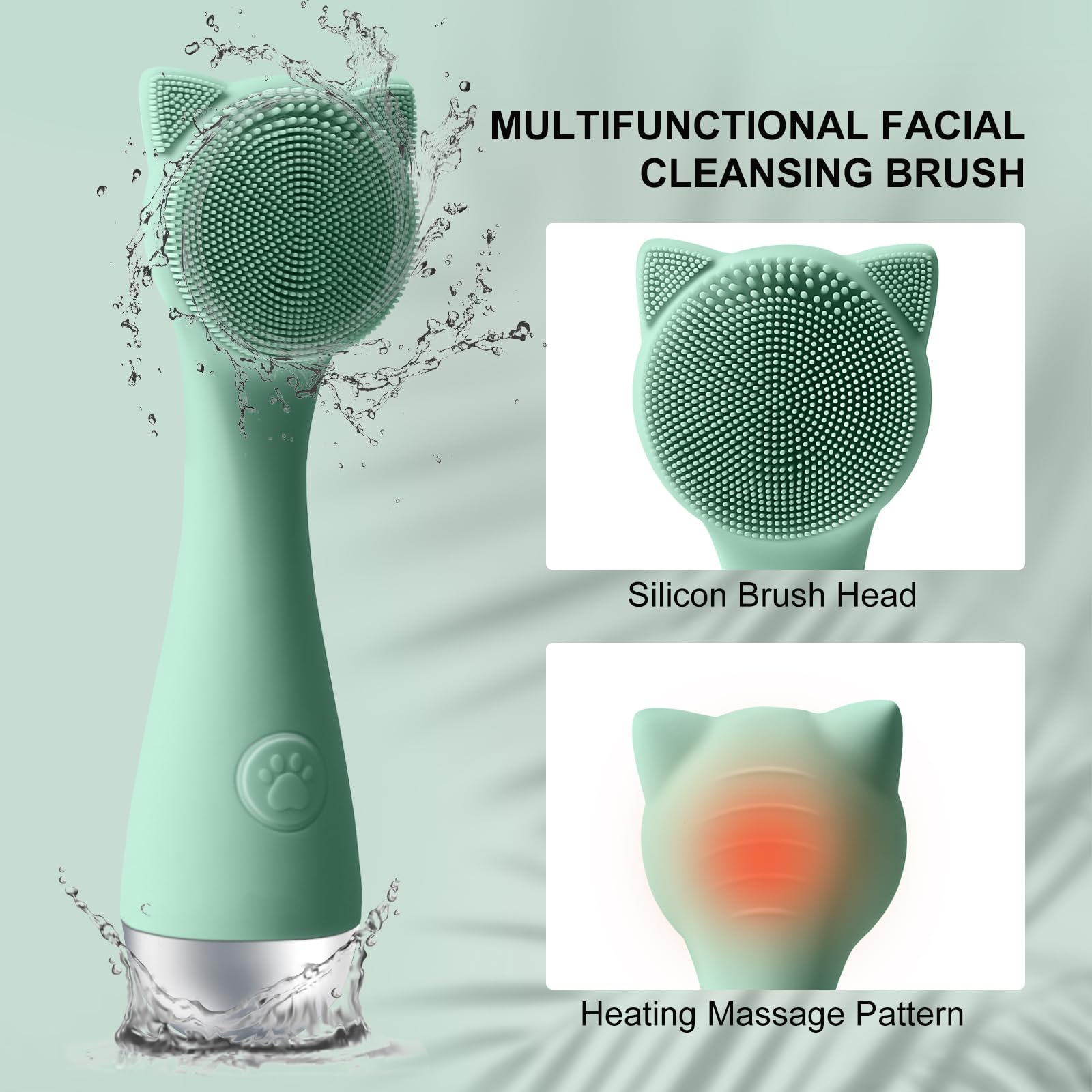 Cepillo de limpieza facial, exfoliante facial de silicona para hombres y mujeres, cepillo facial eléctrico impermeable, con 3 velocidades ajustables para limpieza profunda, eliminación de puntos