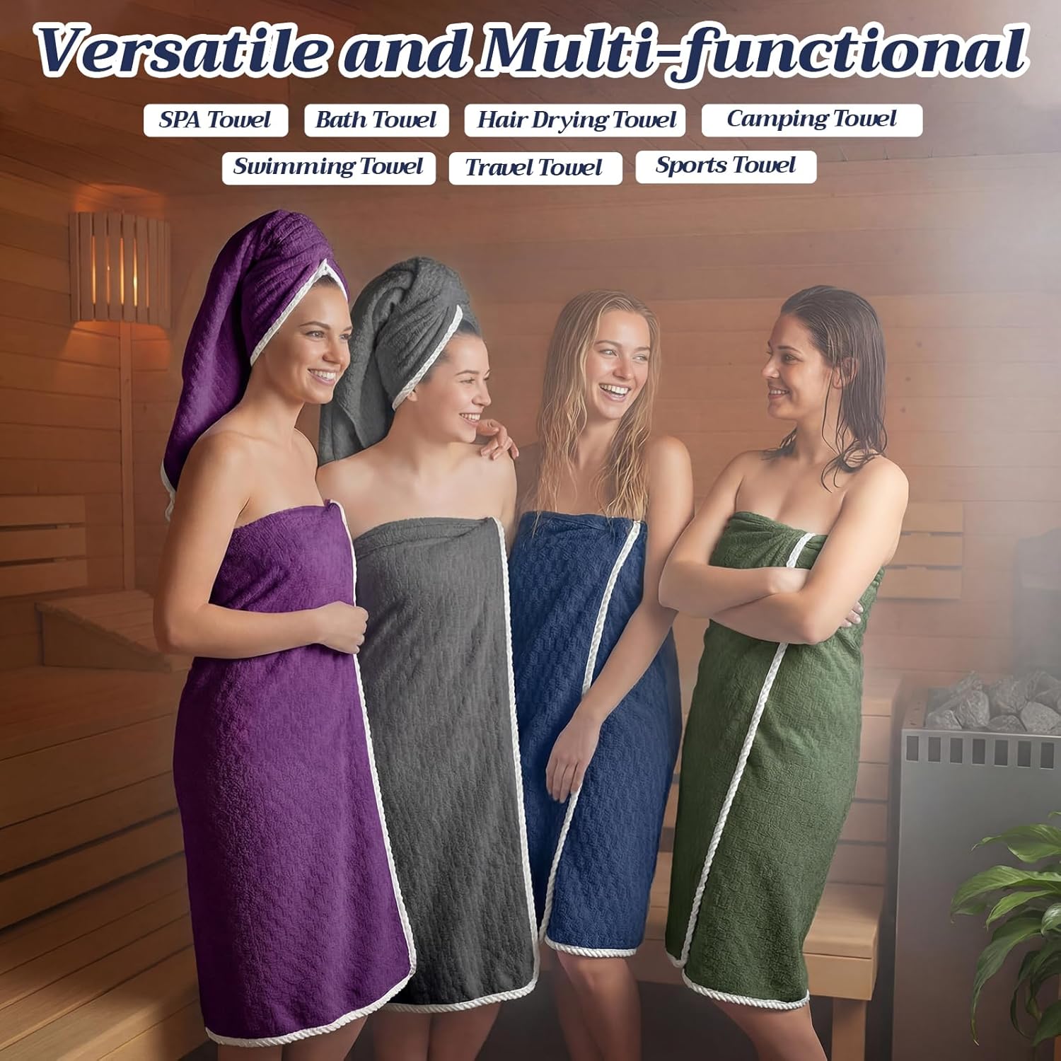Gilprop 12 Pcs Soft Bath Towels Set for Bathroom Quick Dry, 4 Bath Sheets 4 Hand Towels 4 Washcloth Absorbent Microfiber Fluffy Shower Washcloth for Spa Gym Hotel Travel(Dark Color)