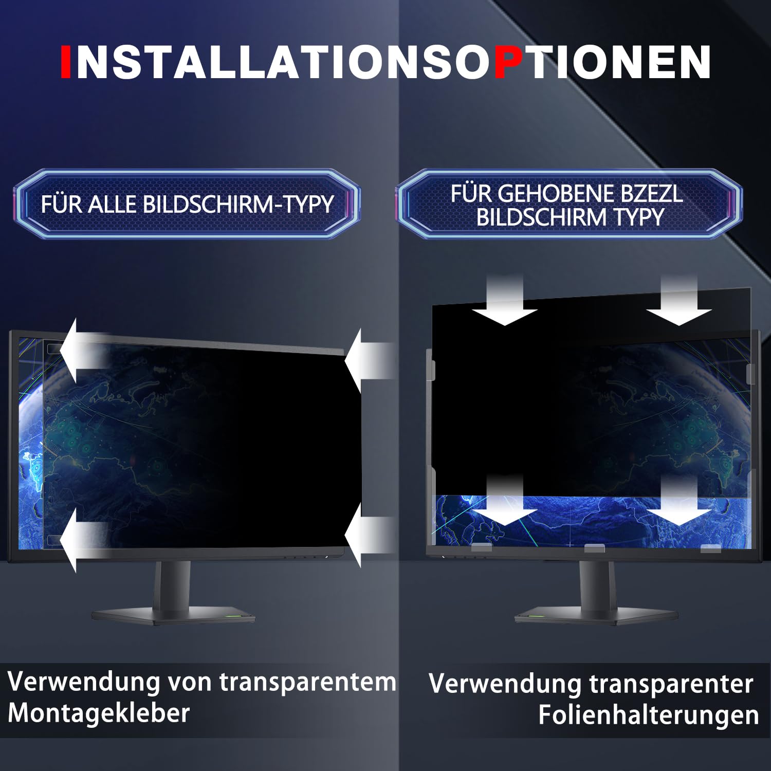ZOEGAA [2 Stück Blickschutzfilter 24 Zoll Monitor 16:9 für 24" Monitor,Anti Blaulicht Blickschutzfolie Bildschirm 24 Zoll und Abnehmbarer Bildschirm Sichtschutzfolie Bildschirm Sichtschutz
