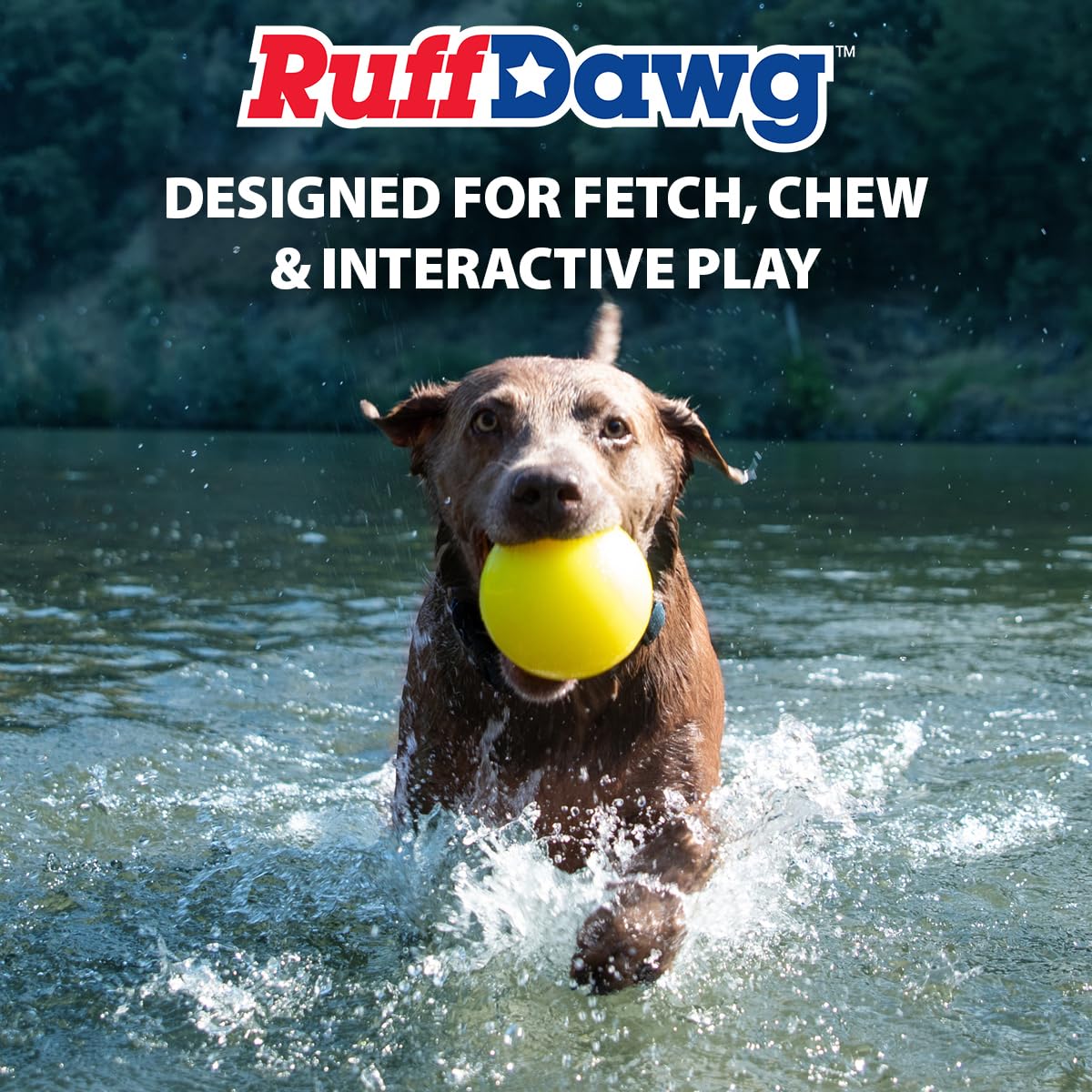 Ruff Dawg XL Boule Jouet pour Chien, Couleurs fluos Assorties