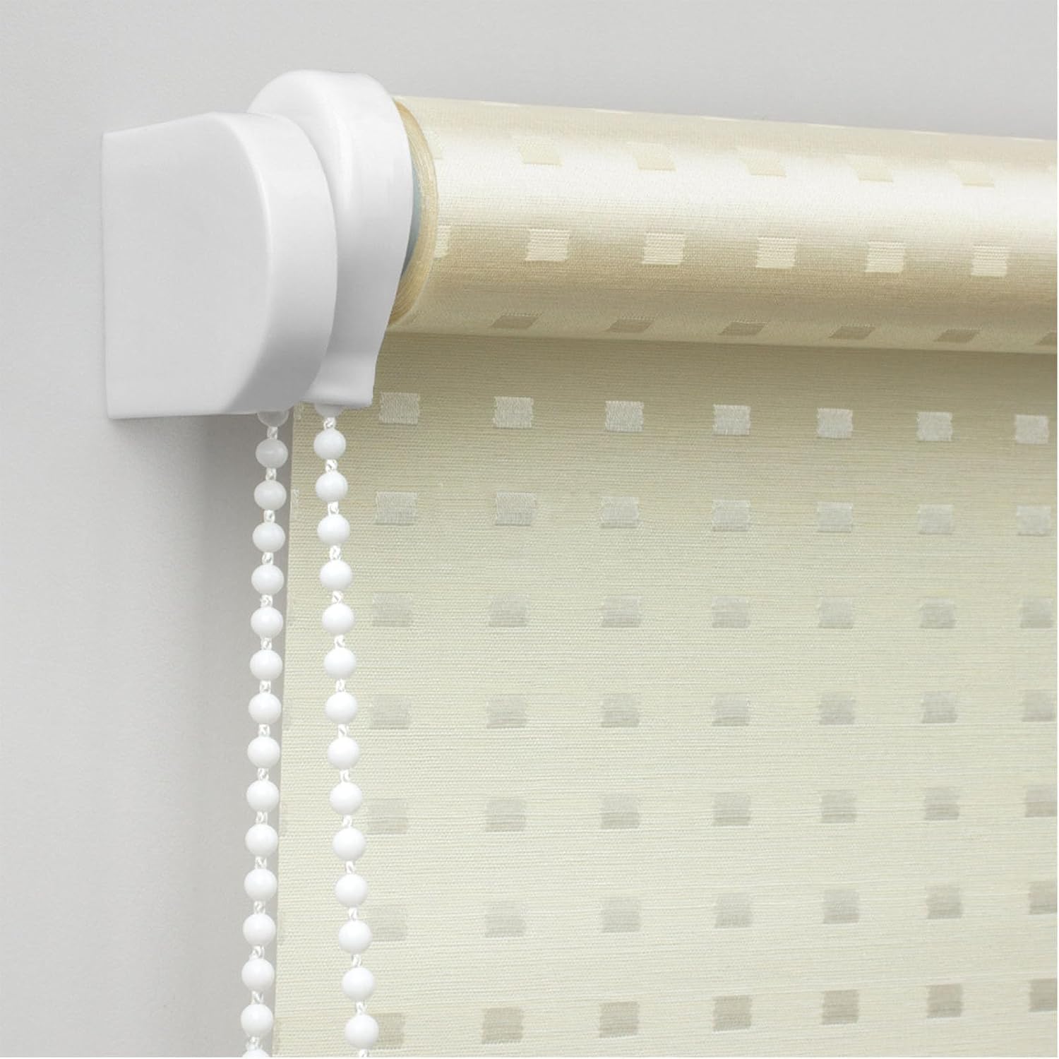 10 Meters (10.94 Yards) Roller Blind Bead Chain Cord with 10 PCS Connectors Roman Venetian Honeycomb Vertical Shade Blind Cord for Replacement Parts Ivory White (Ivory White)