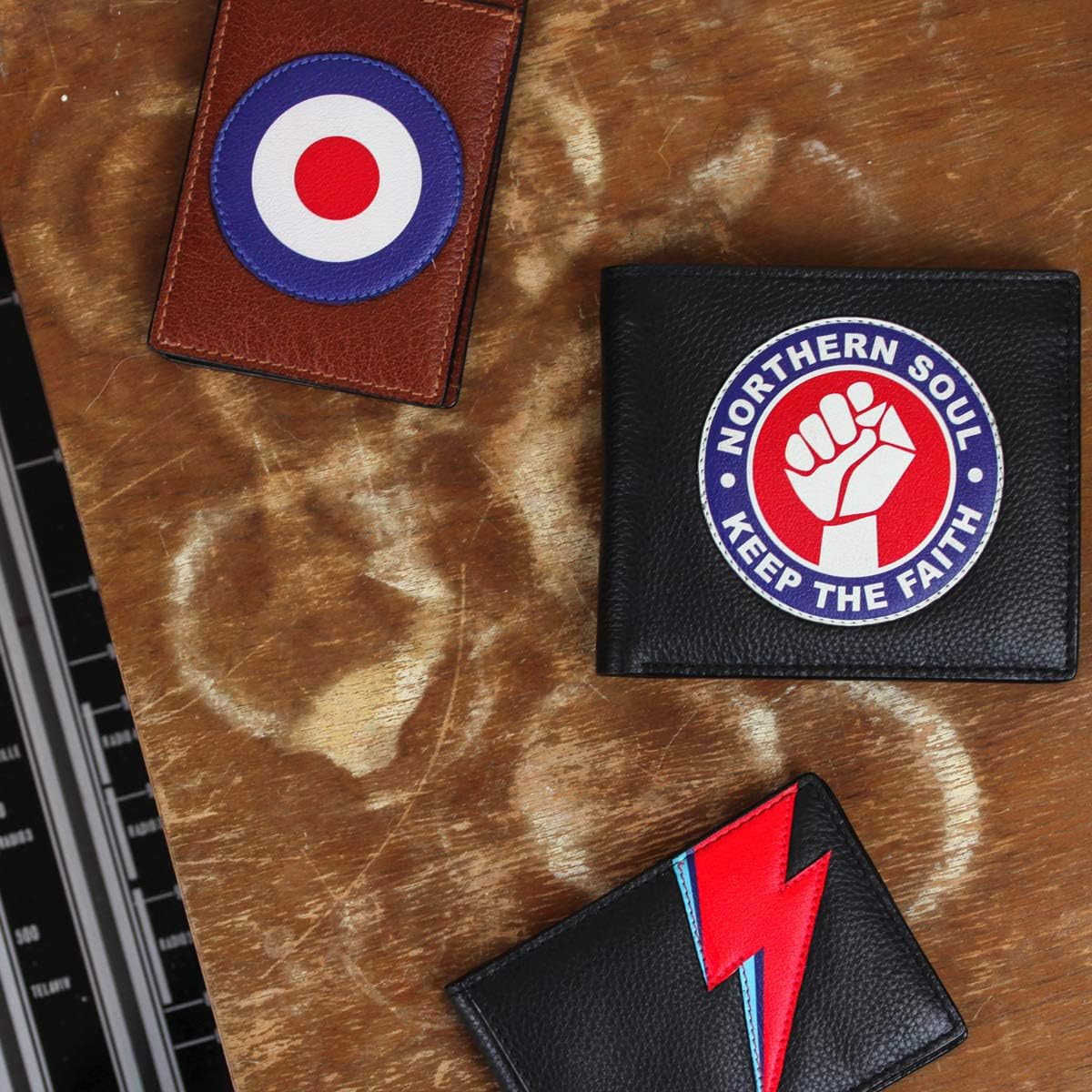 Northern Soul Black Leather Wallet