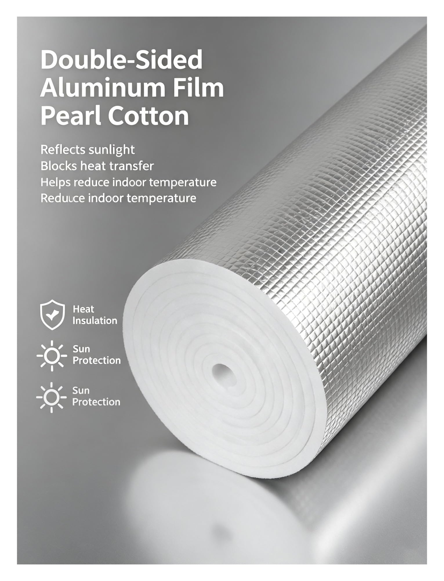 Film isolant thermique double face en aluminium pour fenêtres et projets DI