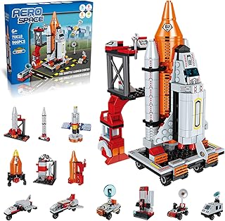AESGOGO STEM Space Toys for 6 7 8 9 10 11 12 Year Old Boys Girls, Space Shuttle Rocket Launch Center Building Sets Toy Kits, Best Gifts for Kids Ages 8-14 （566 Pcs）.