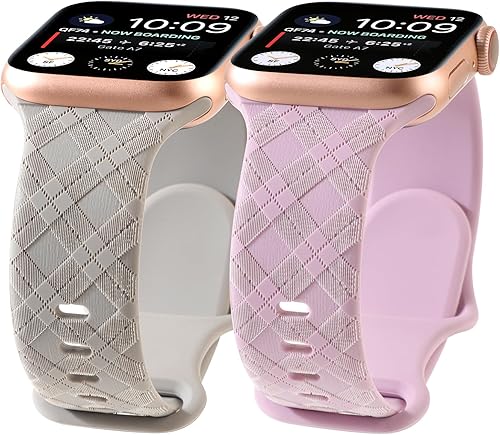 Correas grabadas a cuadros compatibles con Apple Watch Band de 1.575 in 1.614 in 1.496 in 1.654 in 1.732 in 1.772 in 1.929 in, correa deportiva de