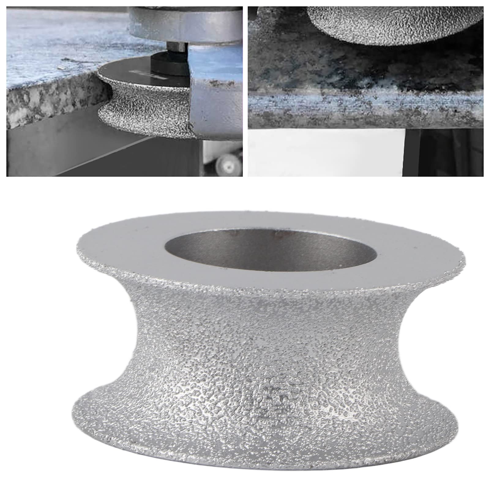 Joyzan Meule Diamantée Brasée, Concave Grinding Wheel Meule à Pierre Humide et Sèche Disque Abrasif Concave Meuler Quartz Artificielle Outil Convient uniquement aux broyeurs ayant un alésage de 20 mm