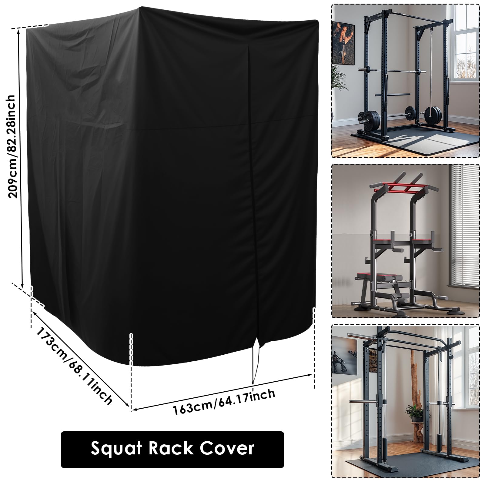 Power Tower Dip Station Cubierta impermeable para barra de dominadas, tela Oxford 420D, cubierta con cremallera, para interior y exterior
