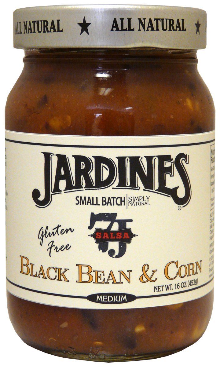 Jardine's 7J Ranch Medium Salsa, Black Bean and Corn, 16-Ounce