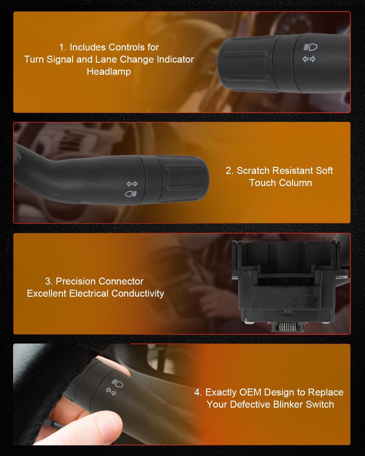 CCIYU Turn Signal Switch Multifunction Switch 2011-2012 for Ford Edge, 2011-2012 for Ford Explorer, 2011-2012 for Lincoln MKX Replaces# CBS-2142, SW8462, BT4Z13341AA