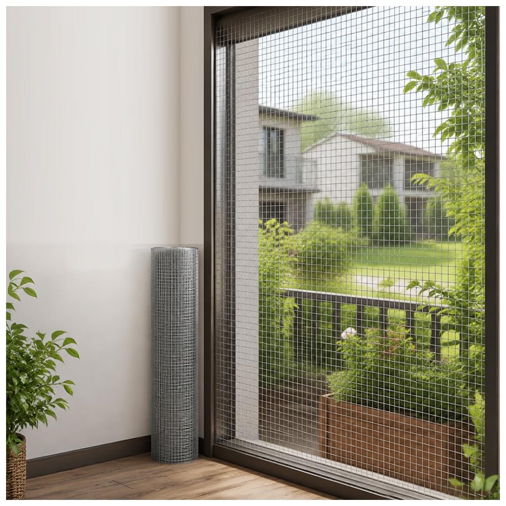 LXHELIVERY Stainless Steel Hardware Cloth, 1.2" Openings Welded Wire Fence Poultry Netting For Animal Enclosures, Chicken Run(1x5m/3.3x16.4ft)