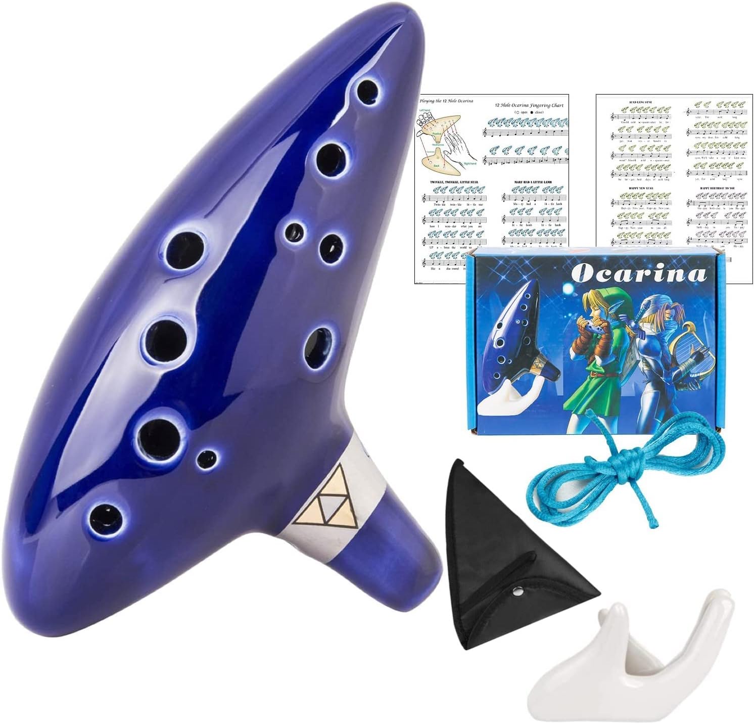 BREEZEE MARKET Ocarina De Cerámica, Flauta Con 12 Agujeros C Alto