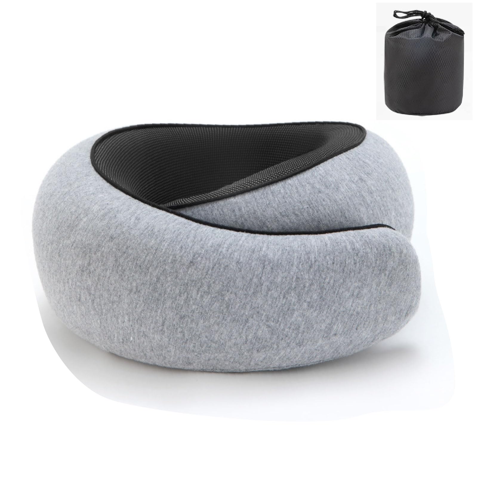 Dtsxftly Light Gray Memory Foam Neck Pillow Travel Airplane U Shaped Support Cushion