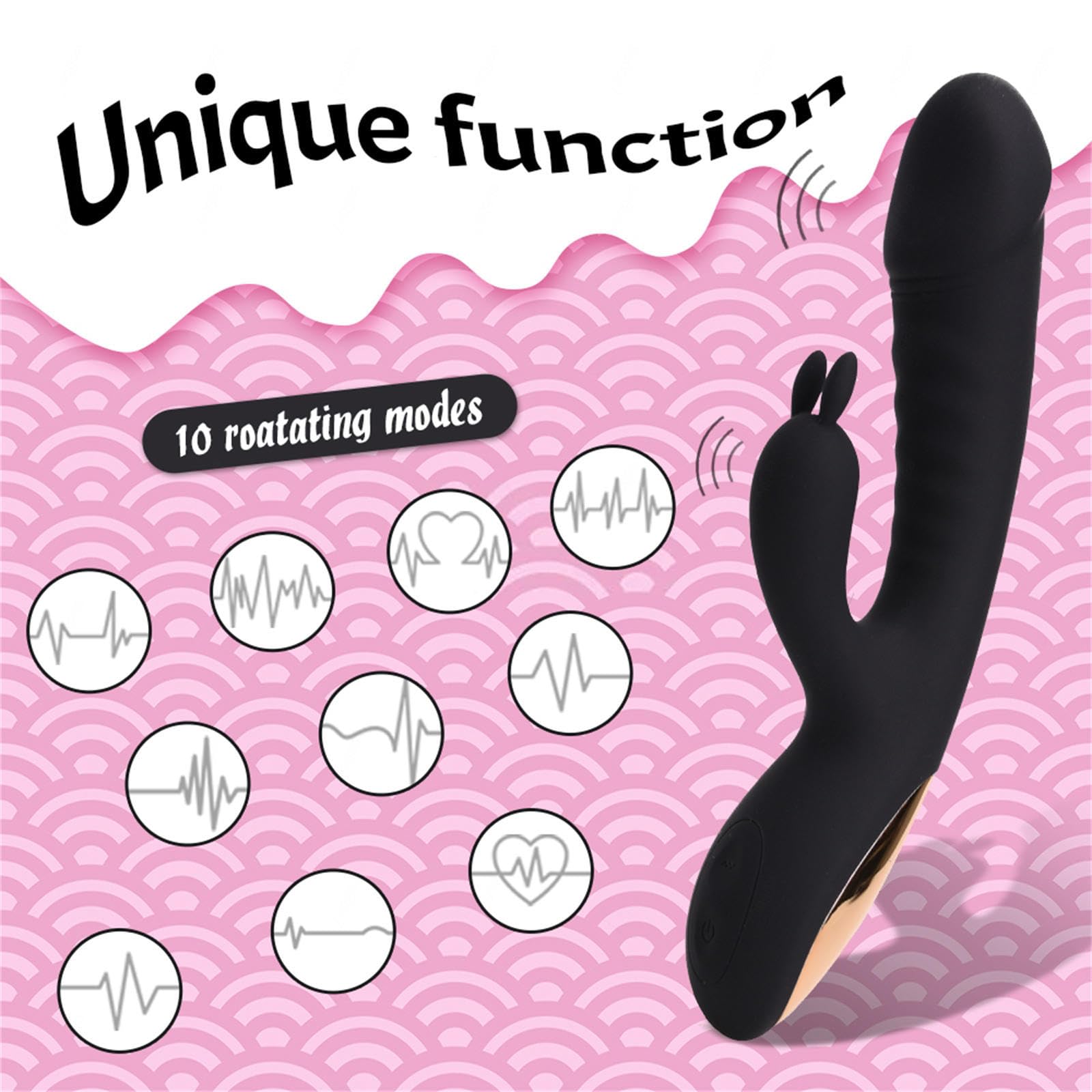 Vibratore G Spot Erotica Dildo Stimolatore Clitorideo può stimolare il punto G, Vibratoreper Stimolatore Clitoride Femminile Dildo,Black