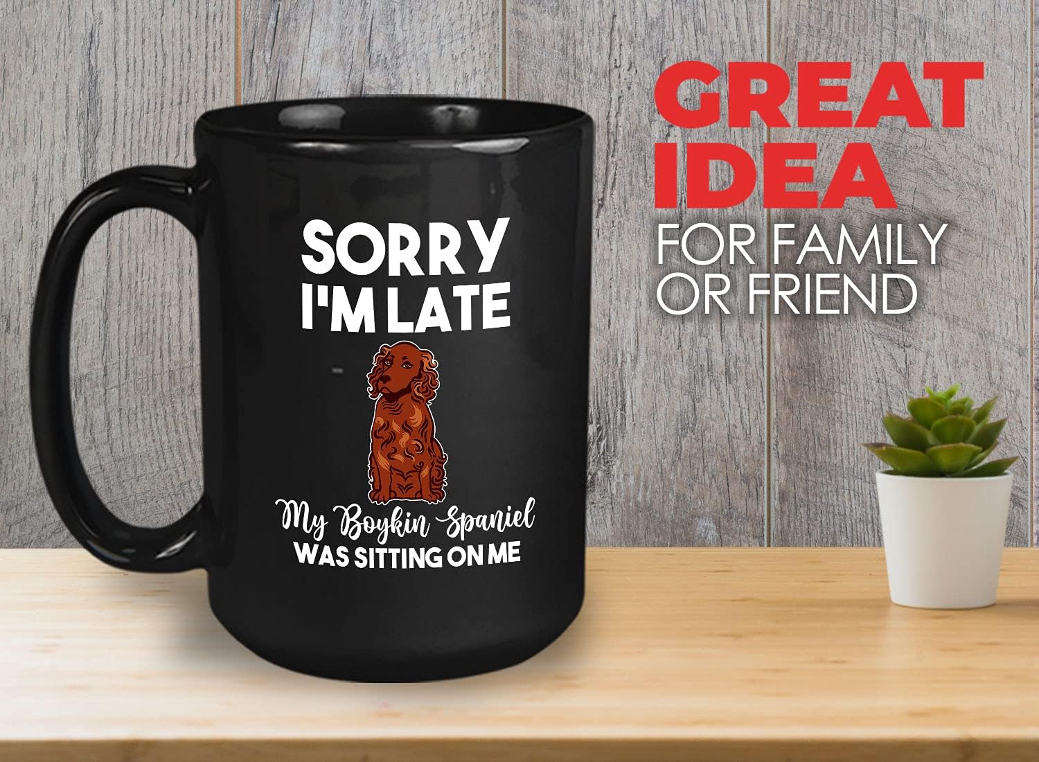 Bubble Hugs Dog Lover Coffee Mug 15OZ Black - Boykin Spaniel - Dog Owner Pet Owner Animal Lover Dog Breed Novelty Sweet Best Pet Funny Sorry I'm Late Retriever Cihuahua