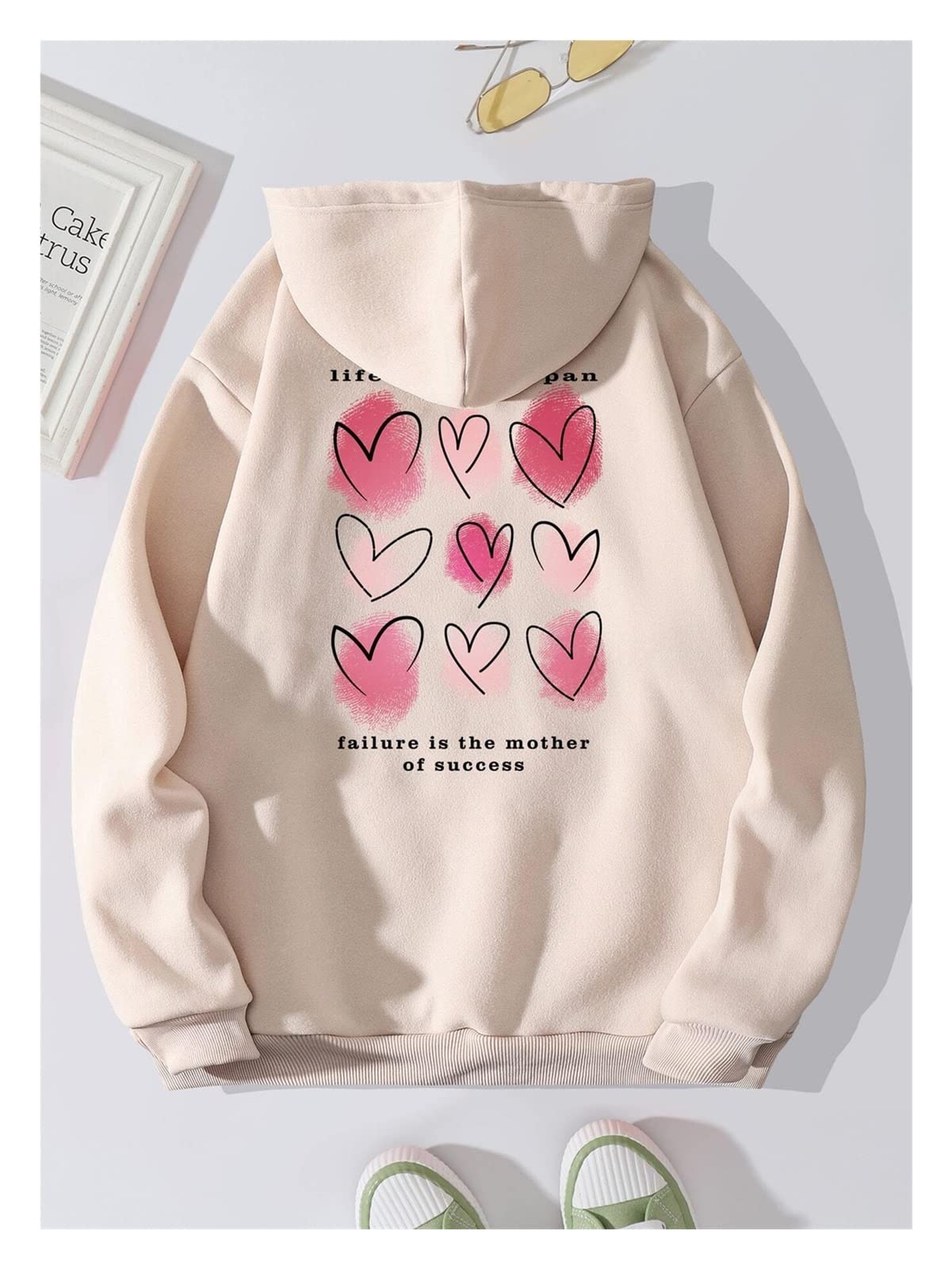 Sweat-shirt pour femme avec poches finitions haut de gamme et imprimé graphique moderne élégant L