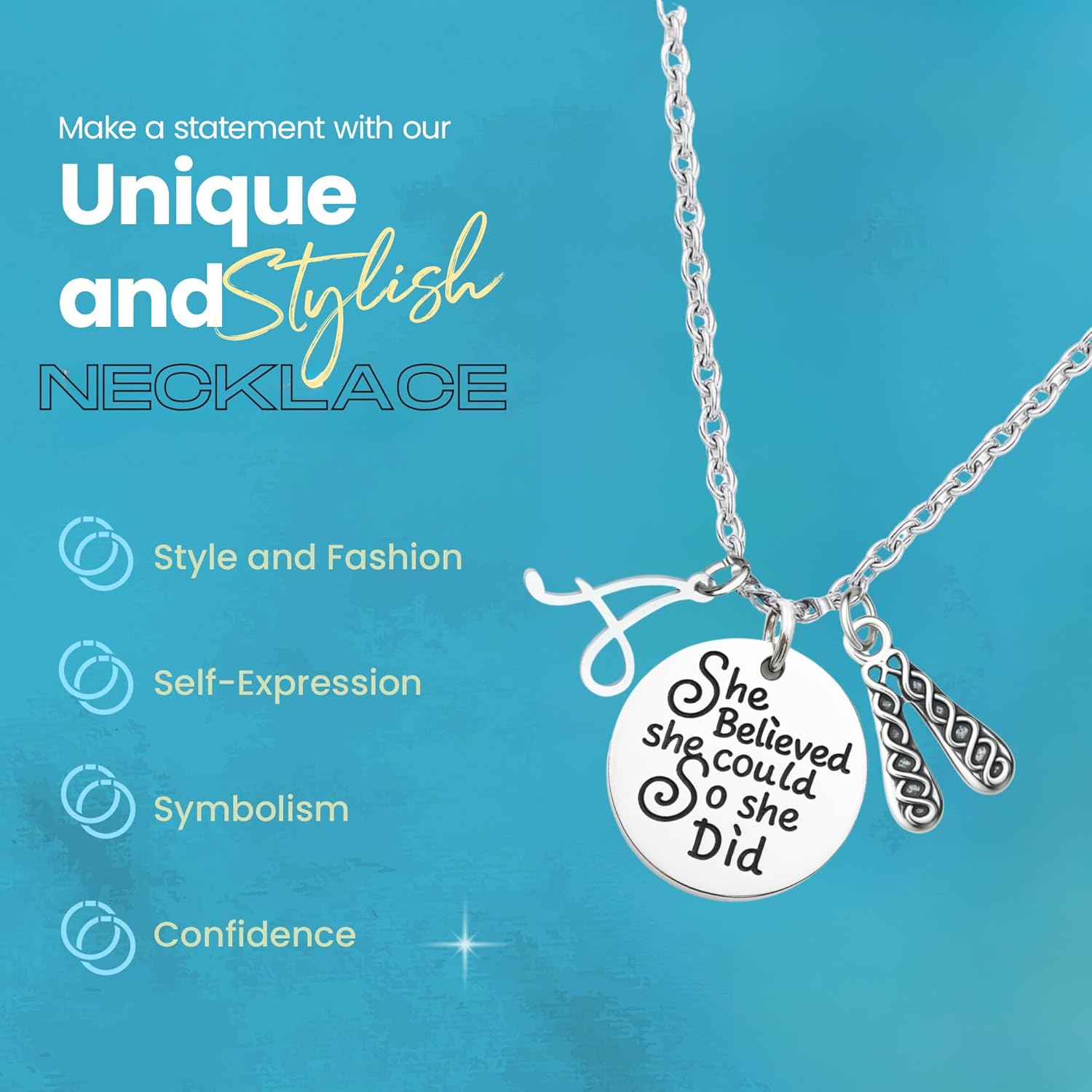 Personalized Irish Dance Necklace with Initial Charm – She Believed She Could So She Did Pendant, Irish Dance Jewelry for Recitals, Competitions & Dancers - Image 5