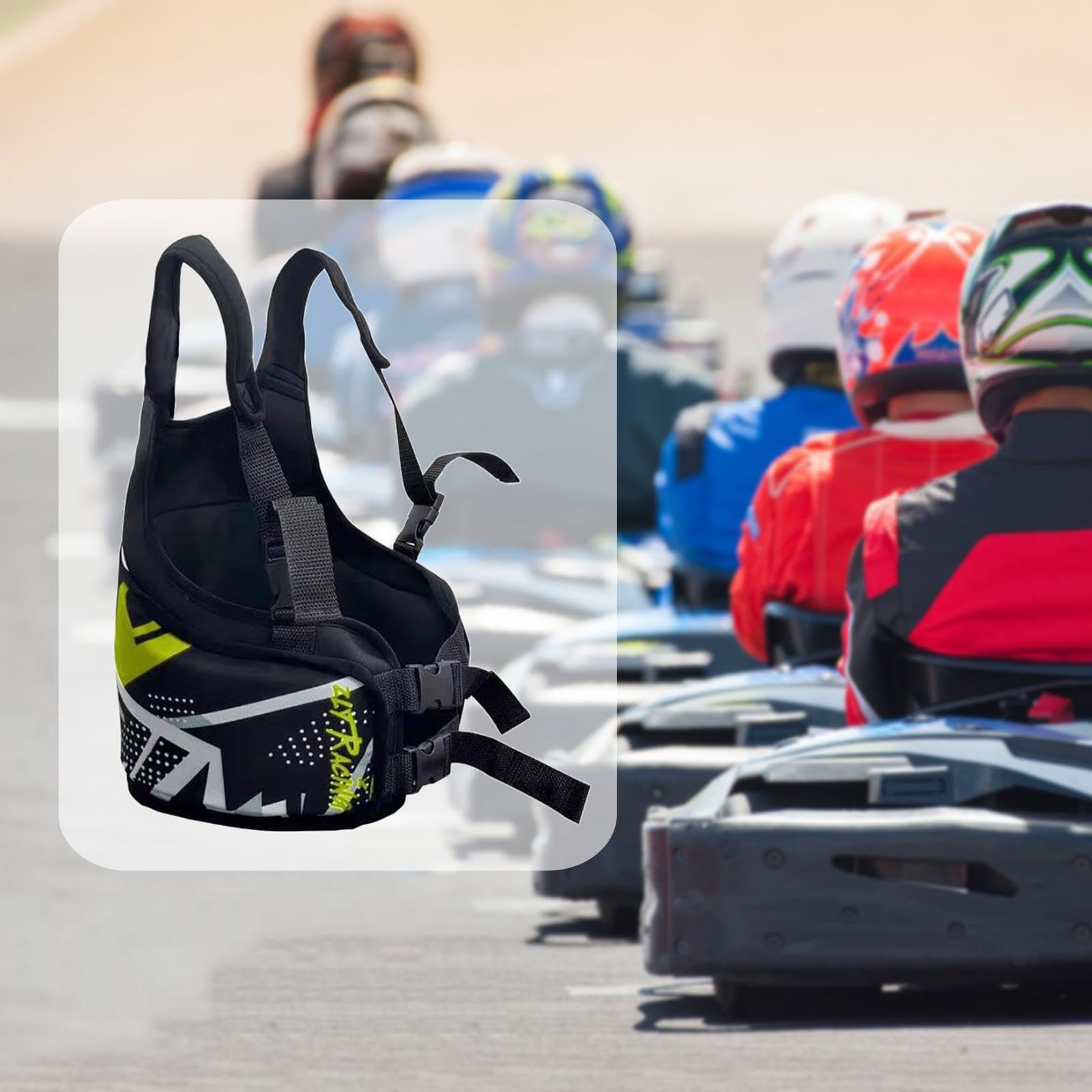 Milageto Chaleco Protector de Costillas de Karting para Adultos, Ajustable, Amarillo