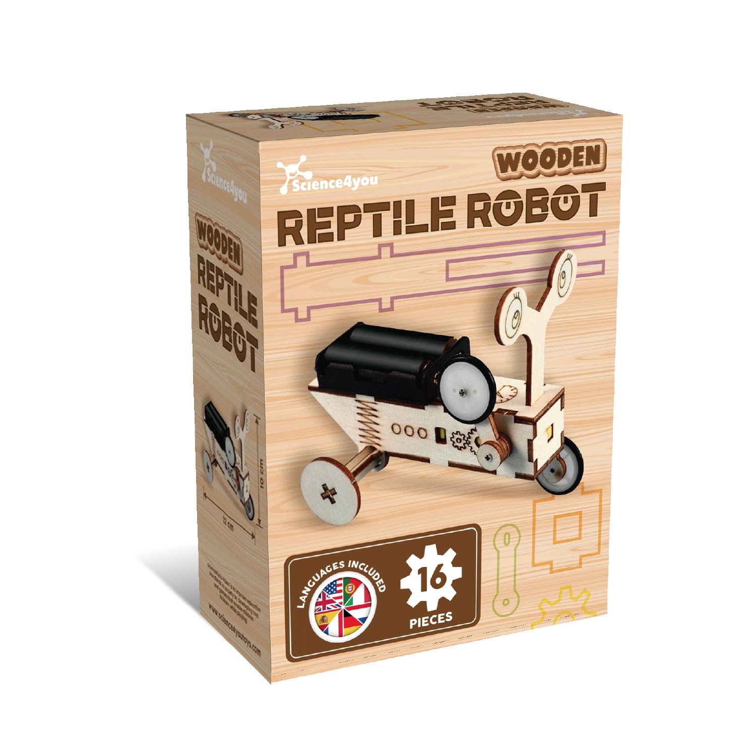 Science4you Wooden Robot for Kids Age 6 7 8+ Years Old, Wooden Models, Robot Building Kit, Reptile Model