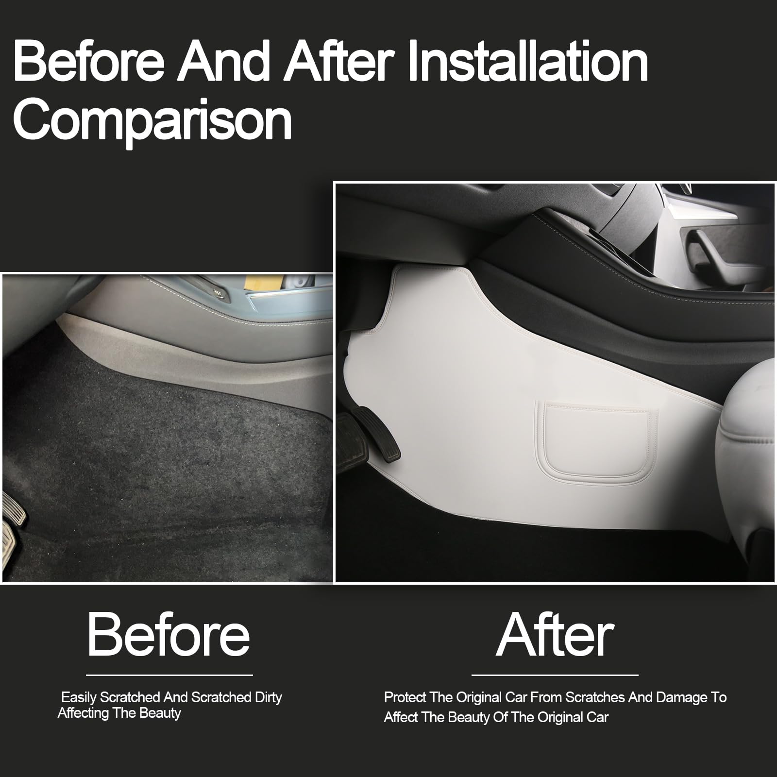 Center Console Side Anti-Kick Protection Pad For 2025 New Tesl