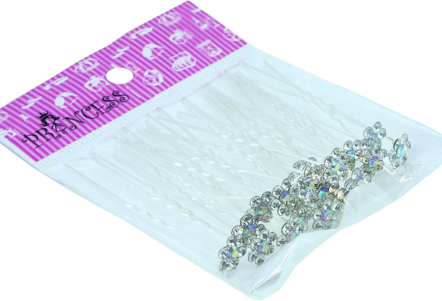 Clear Crystal Flower Hair Pins Ideal for Bridal Party