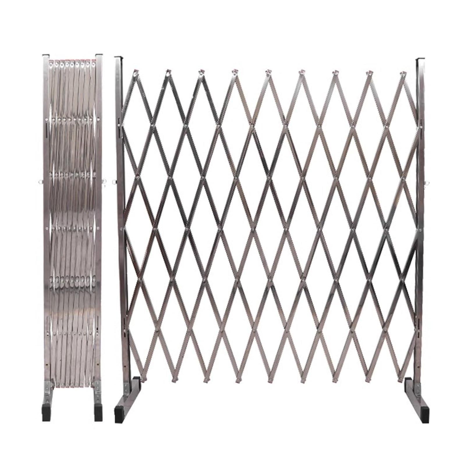 YNIYUJKL Expandable Stainless Steel Barricade Fencemobile Driveway Folding Scissor Gate 120X100Cm,Silver-150x200cm/59.1x78.7in