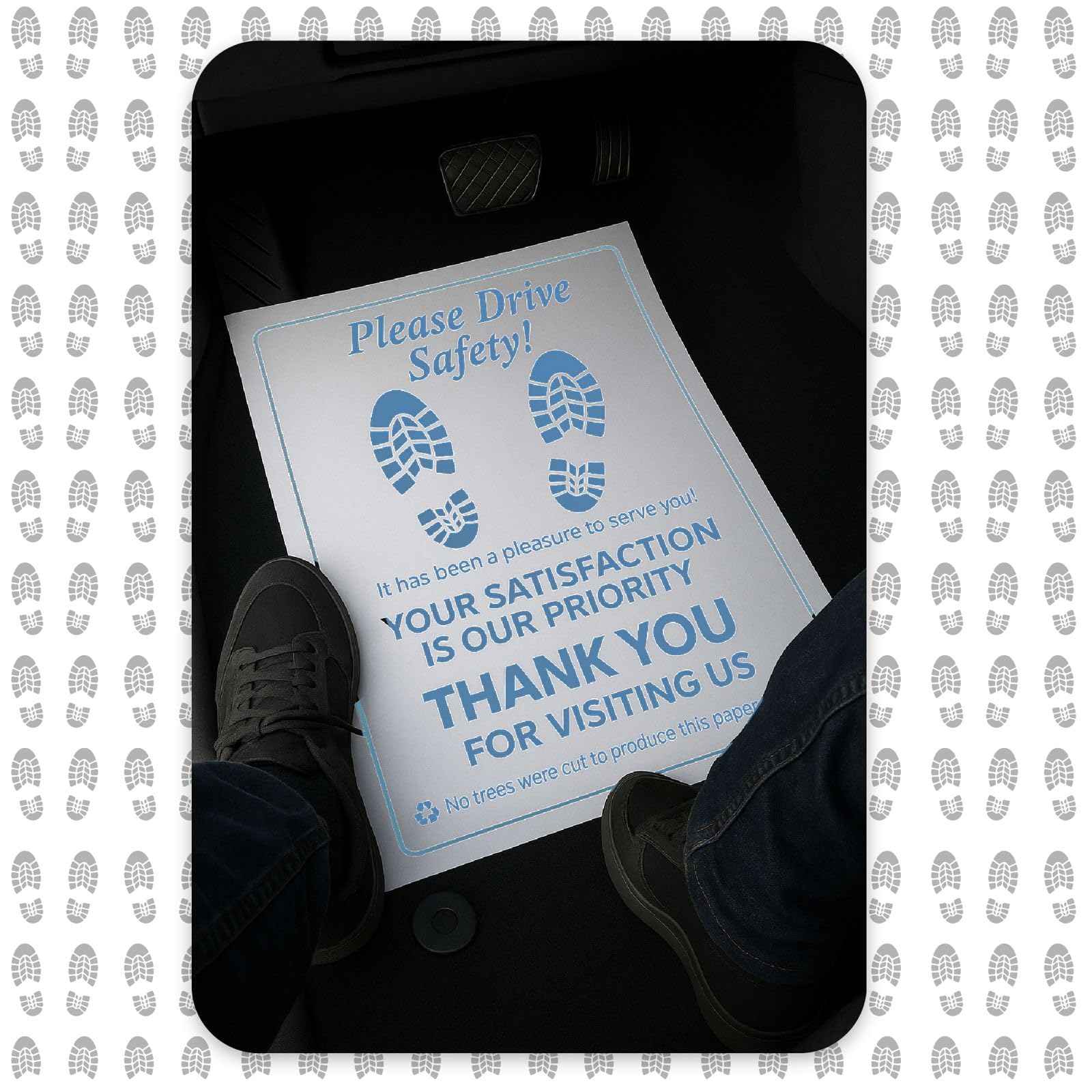 Paper Floor Mats for Cars Black or Blue Typing Vehicles Disposable Floor Pads Waterproof Car Foot Pads Protective — view 6