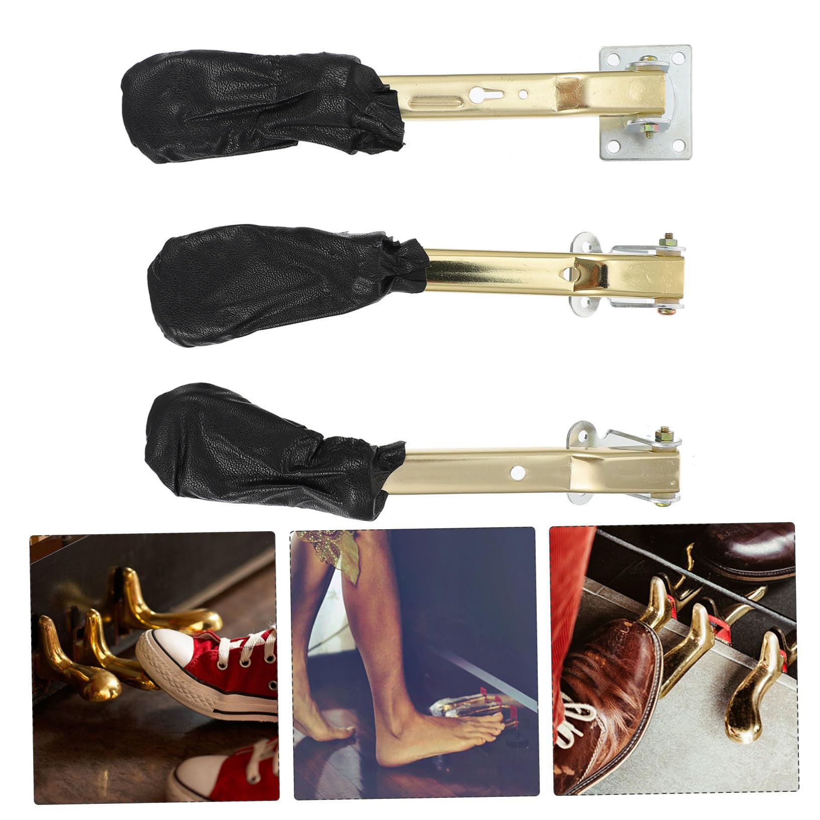 ERINGOGO 3 pezzi Pedali Piano in Metallo Premium per Pianoforte Verticale Accessori Resistente e Design Elegante Pedalini Dorati per Pianisti Professionisti e Appassionati