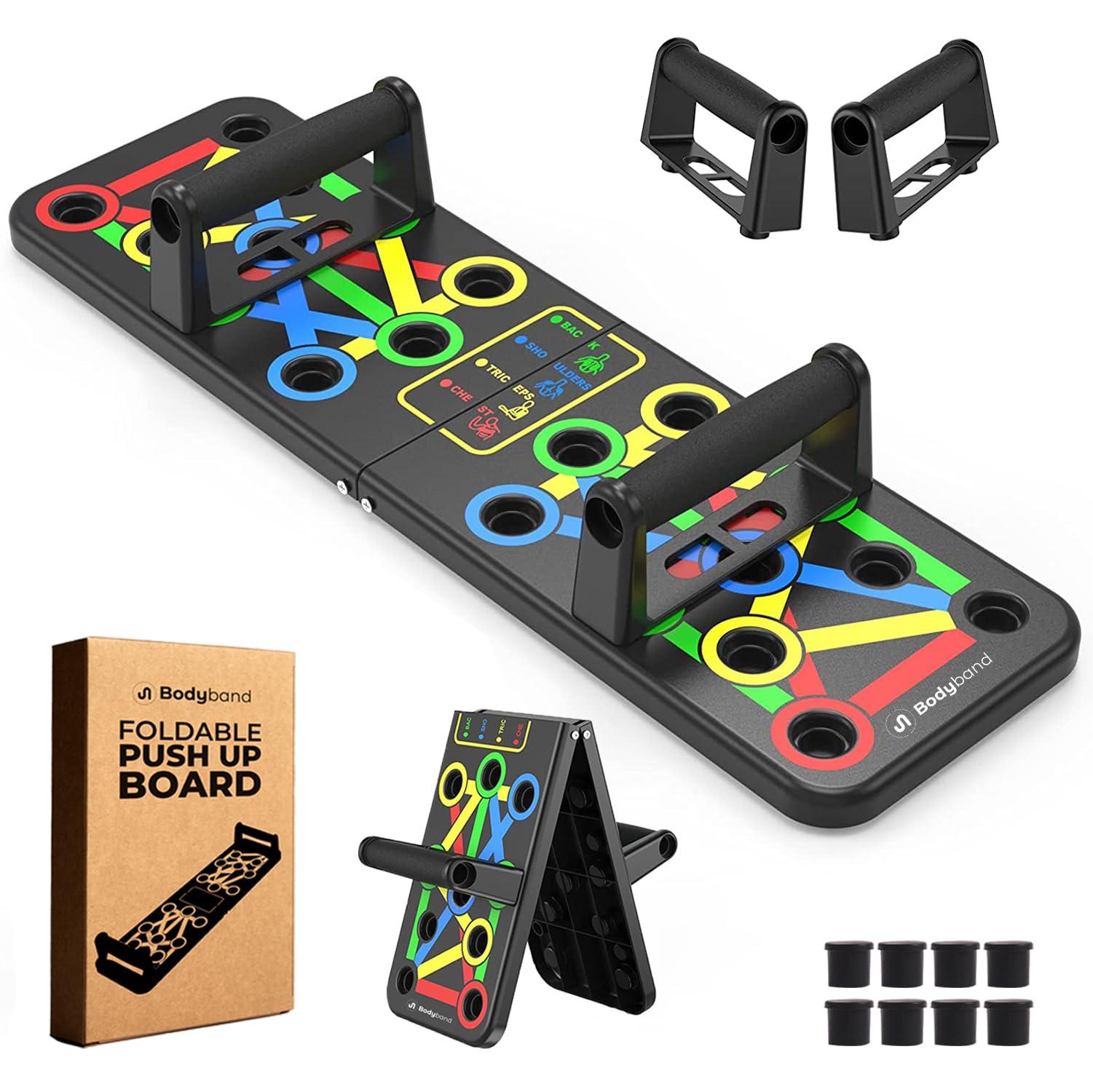 Bodyband Push Up Board Multifunction Professional Push Up Board For Chest, Back, Shoulder, Triceps Foldable Push Up Bar Portable Home Gym Equipment For Men & Women - Black-image-9