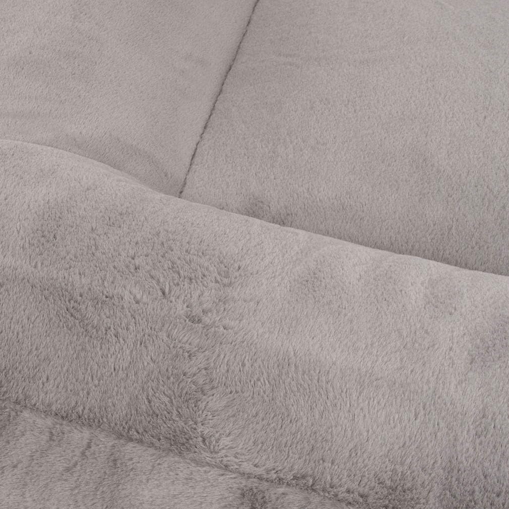 Knuffelwuff Cama ortopédica para Perros con Suave Conejo de Piel sintética Midland 120 x 100 cm, Color Gris, Funda extraíble, Lavable, cojín para Perros Grandes, medianos y pequeños