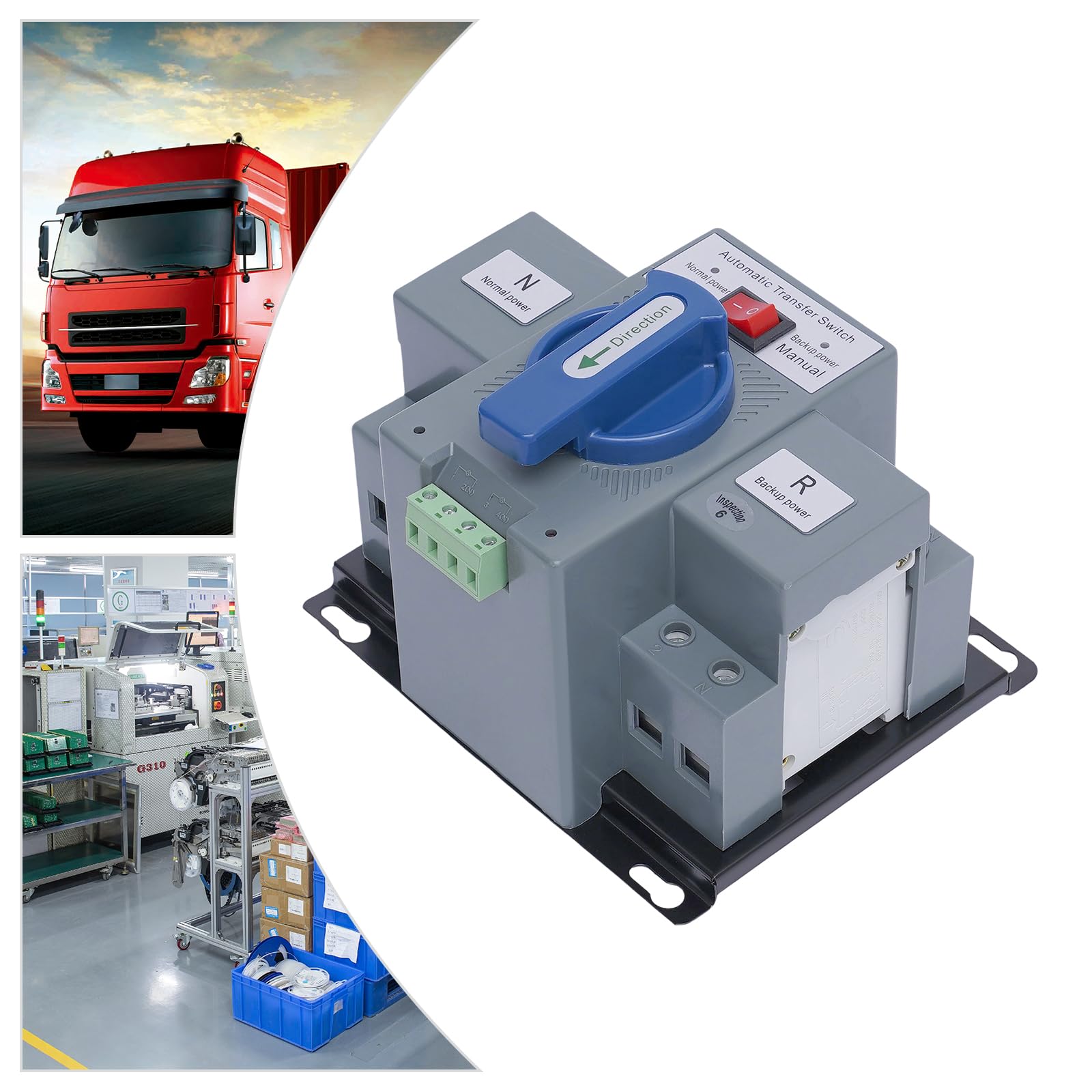 Dual Netzteil Switches 2P 63A 220V Dual Power Automatischer Umschalter Transferschalter Lastumschalter Doppeltransferschalter für Haushaltsstrom, Wechselrichter, Solar