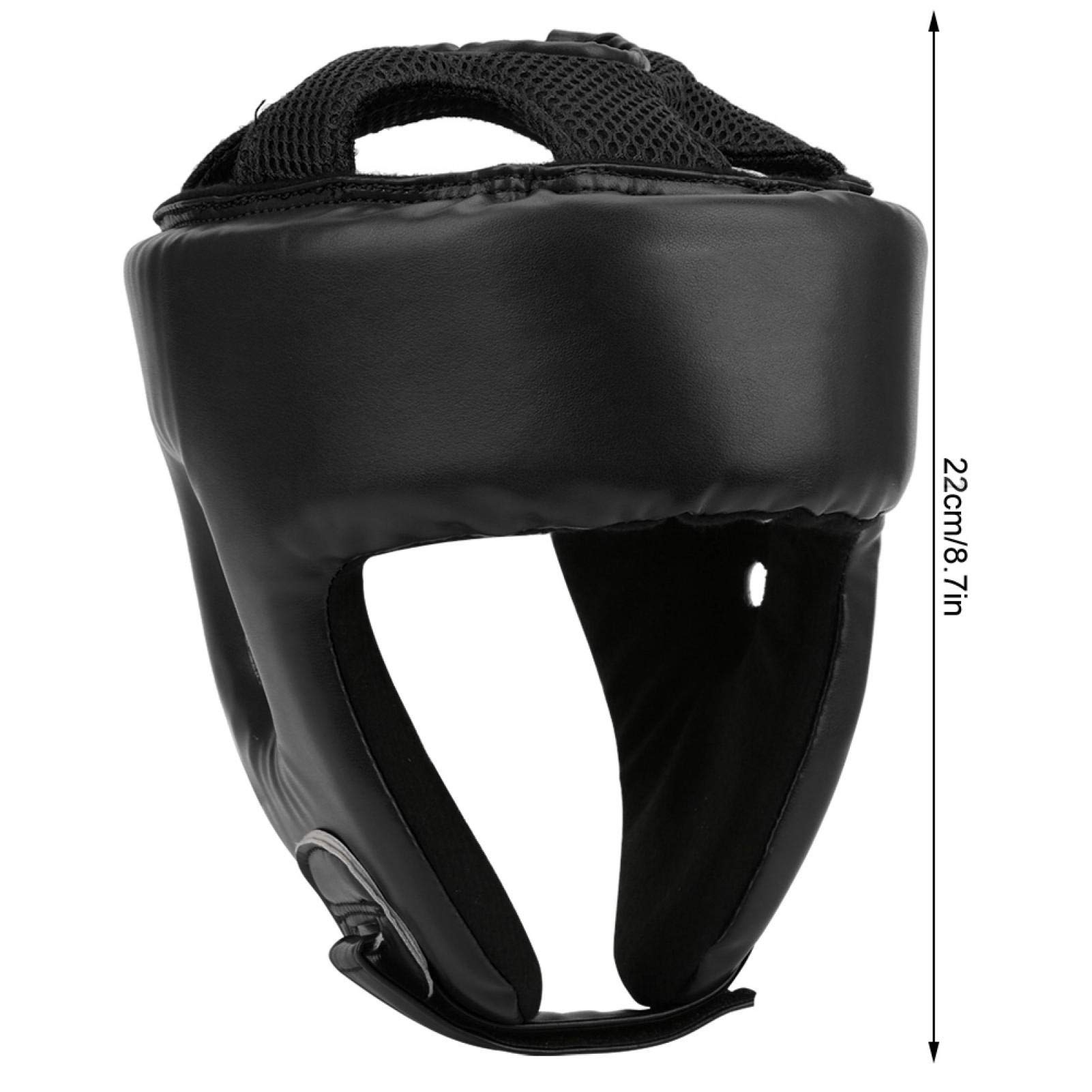 Casco de Boxeo Casco de Boxeo Cuero de PU Protector de Cabeza Ajustable Sanda Kickboxing Entrenamiento Defensa MMA Headgear