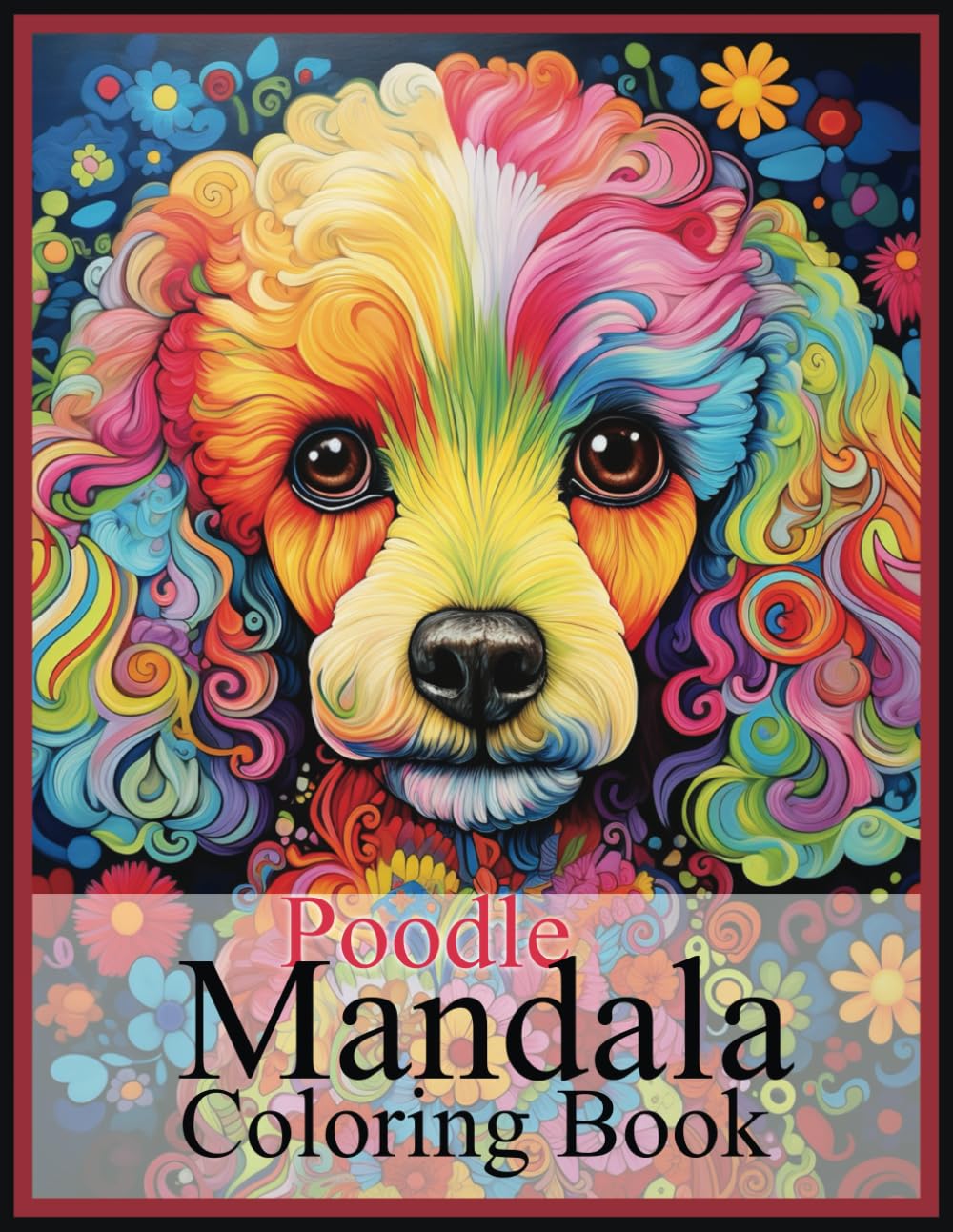 Poodle Coloring Book: Stress Relieving Poodle Coloring Book for Adults Relaxation, Poodle mandala Gifts for Women and men (Dogs)