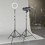Amazon Basics Aluminum Light Photography Tripod Stand with Case - Pack of 2, 2.8 - 6.7 Feet, Black