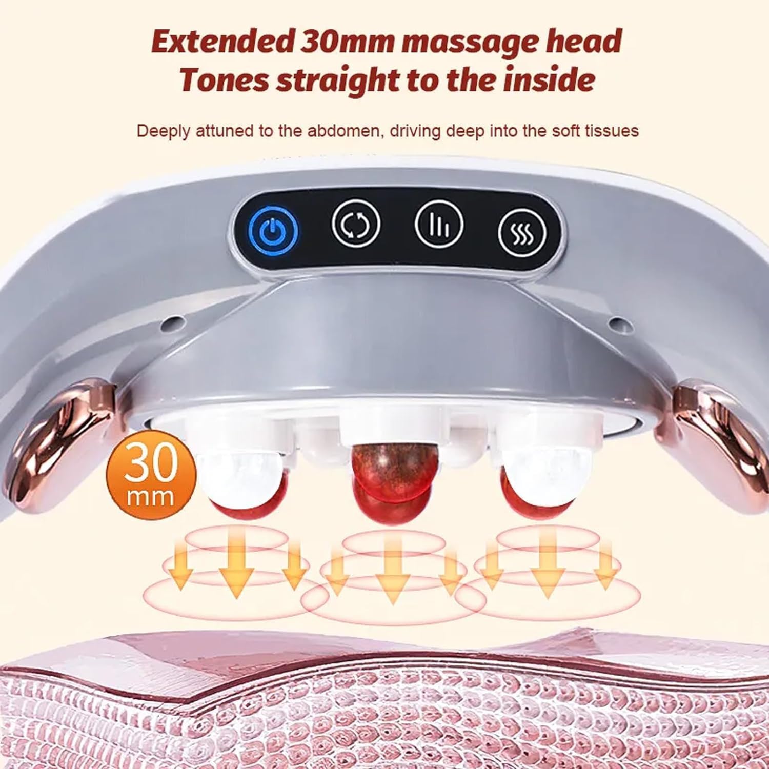 COYEUX Massaggiatore Addominale, con 3 intensità di Vibrazione Regolabili, Massaggio in avanti e All'Indietro/Testina massaggiante da 15 mm, per Regalo di Amici e Persone Care