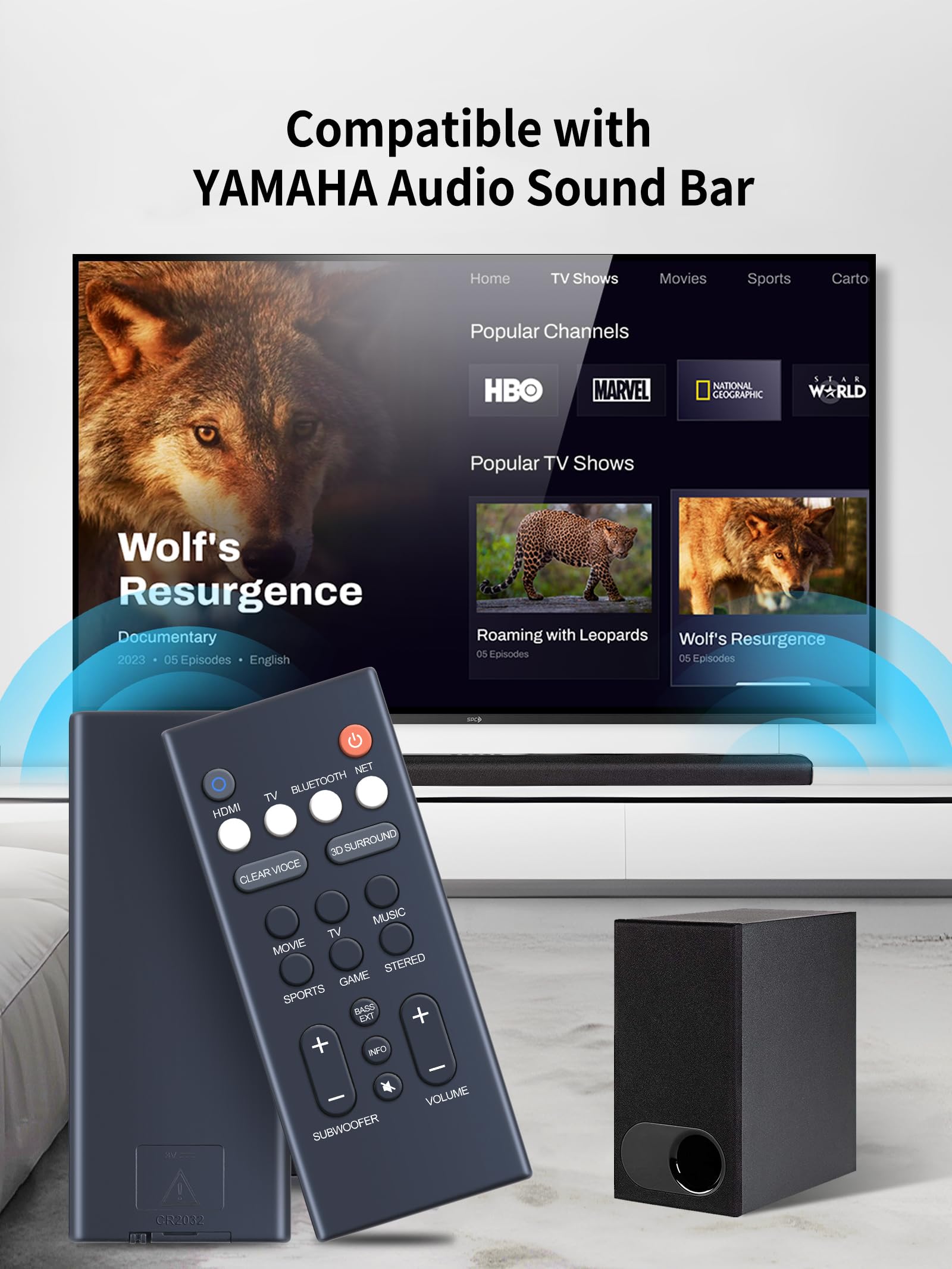 Telecomando di ricambio per Yamaha YAS-107 YAS-207 YAS 106 YAS-203 ATS-1070 ATS-1060 ATS-1030 FSR66 ZJ78750 YAS-105 YAS-103 Soundbar, ricambio per sistema di altoparlanti Home Audio ZV28960 ZV289600